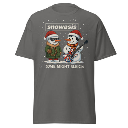 Snowasis Some Might Sleigh T-Shirt | Funny Christmas Oasis - Charcoal - T-Shirts Online