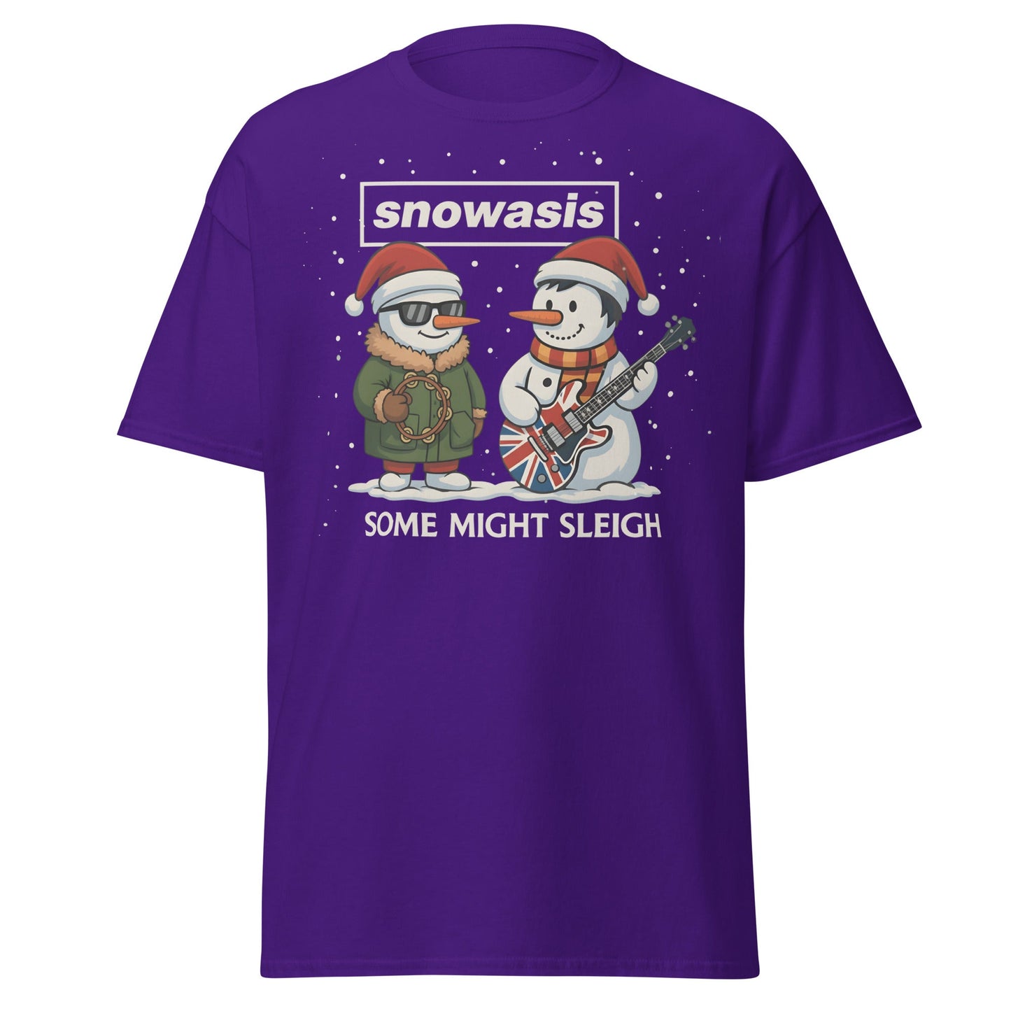 Snowasis Some Might Sleigh T-Shirt | Funny Christmas Oasis - Purple - T-Shirts Online