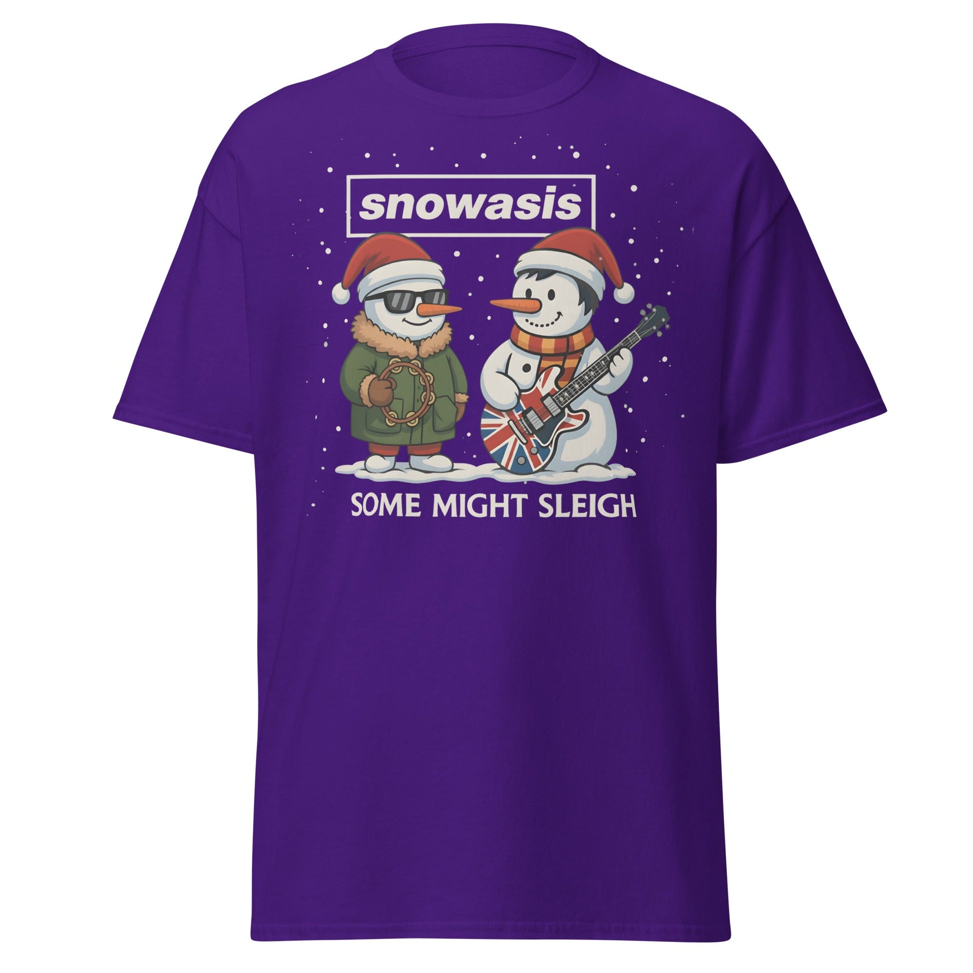 Snowasis Some Might Sleigh T-Shirt | Funny Christmas Oasis - Purple - T-Shirts Online
