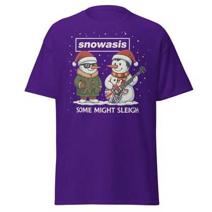 Snowasis Some Might Sleigh T-Shirt | Funny Christmas Oasis - Purple - T-Shirts Online