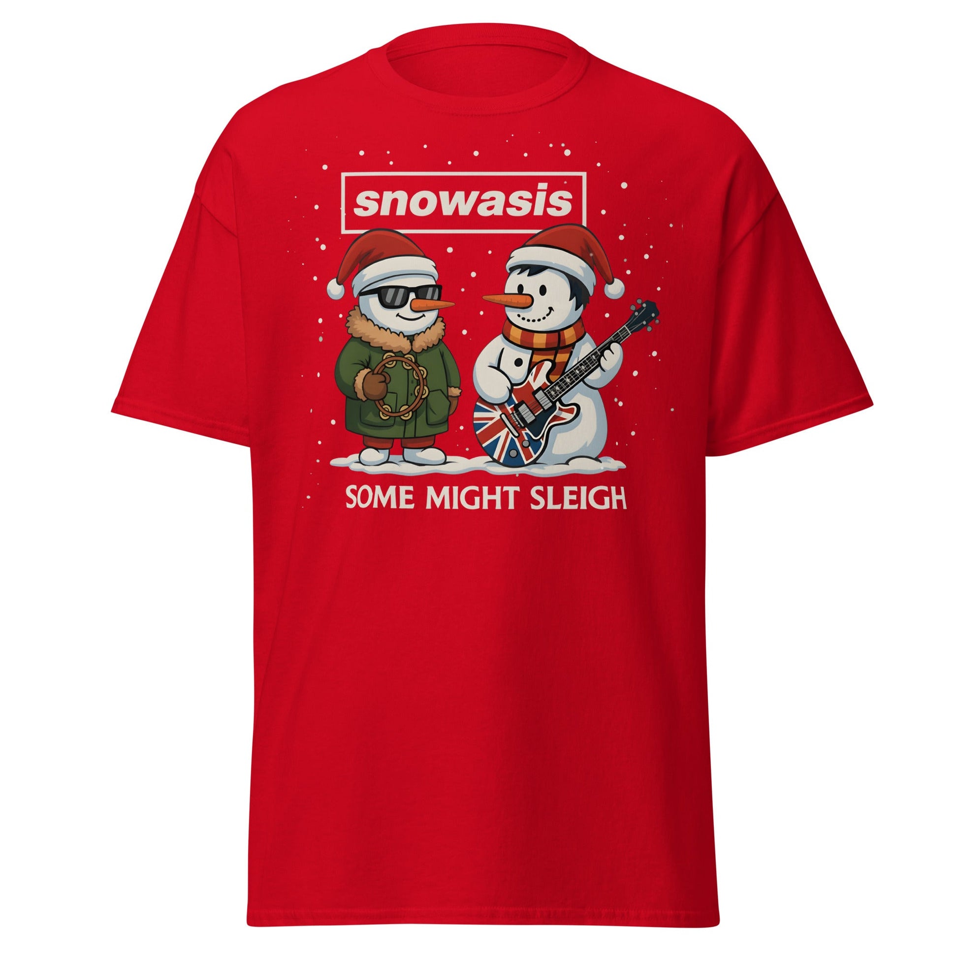 Snowasis Some Might Sleigh T-Shirt | Funny Christmas Oasis - Red - T-Shirts Online