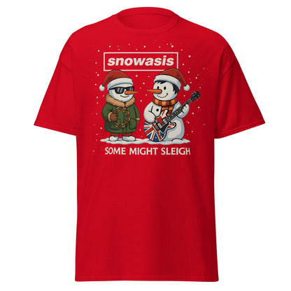 Snowasis Some Might Sleigh T-Shirt | Funny Christmas Oasis - Red - T-Shirts Online