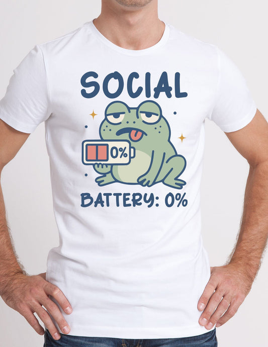 Social Battery T-Shirt - Black - T-Shirts Online