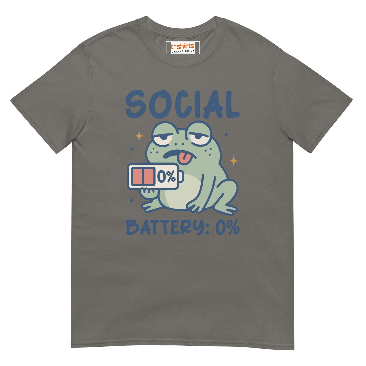 Social Battery T-Shirt - Charcoal - T-Shirts Online