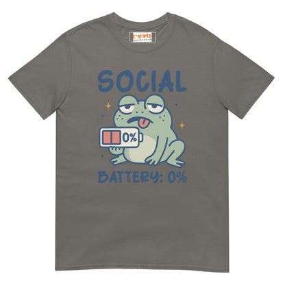 Social Battery T-Shirt - Charcoal - T-Shirts Online