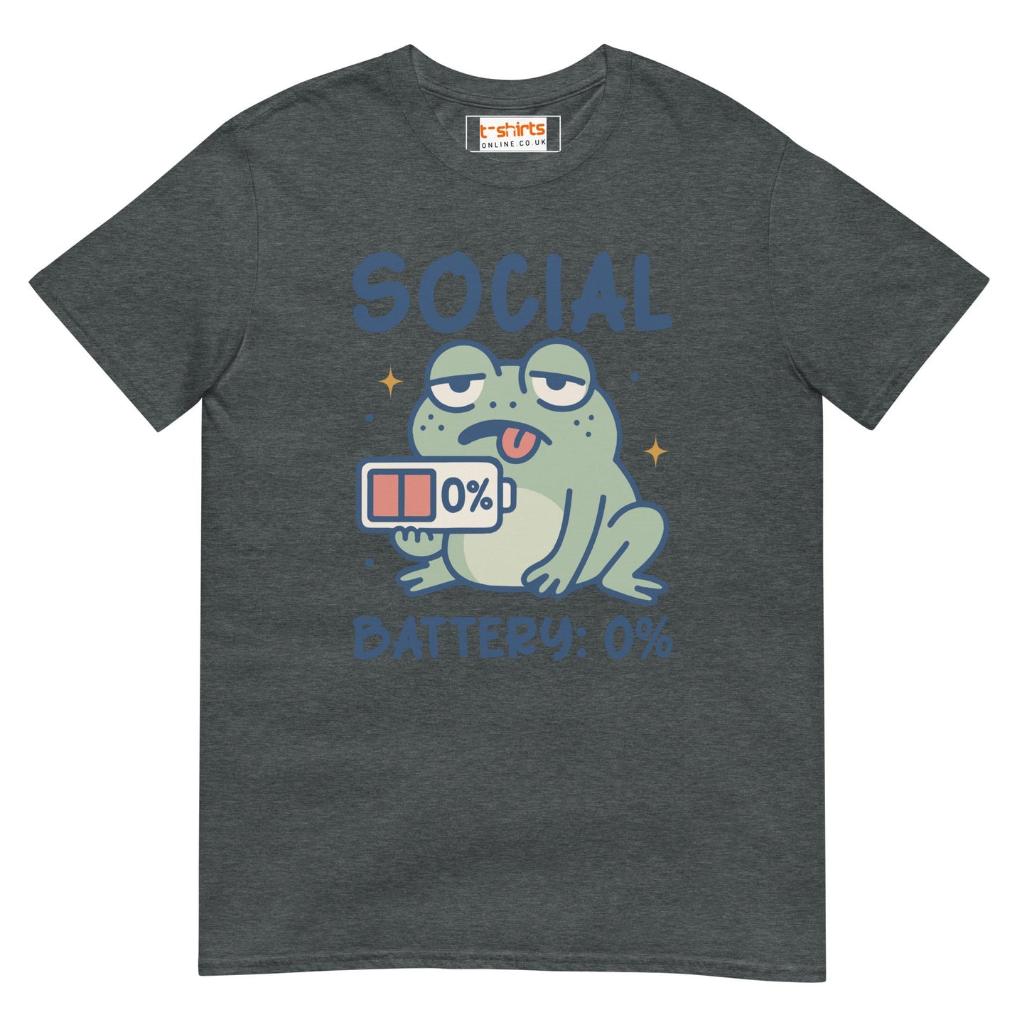 Social Battery T-Shirt - Dark Heather - T-Shirts Online