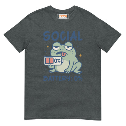 Social Battery T-Shirt - Dark Heather - T-Shirts Online