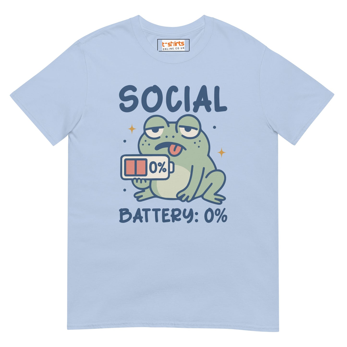 Social Battery T-Shirt - Light Blue - T-Shirts Online