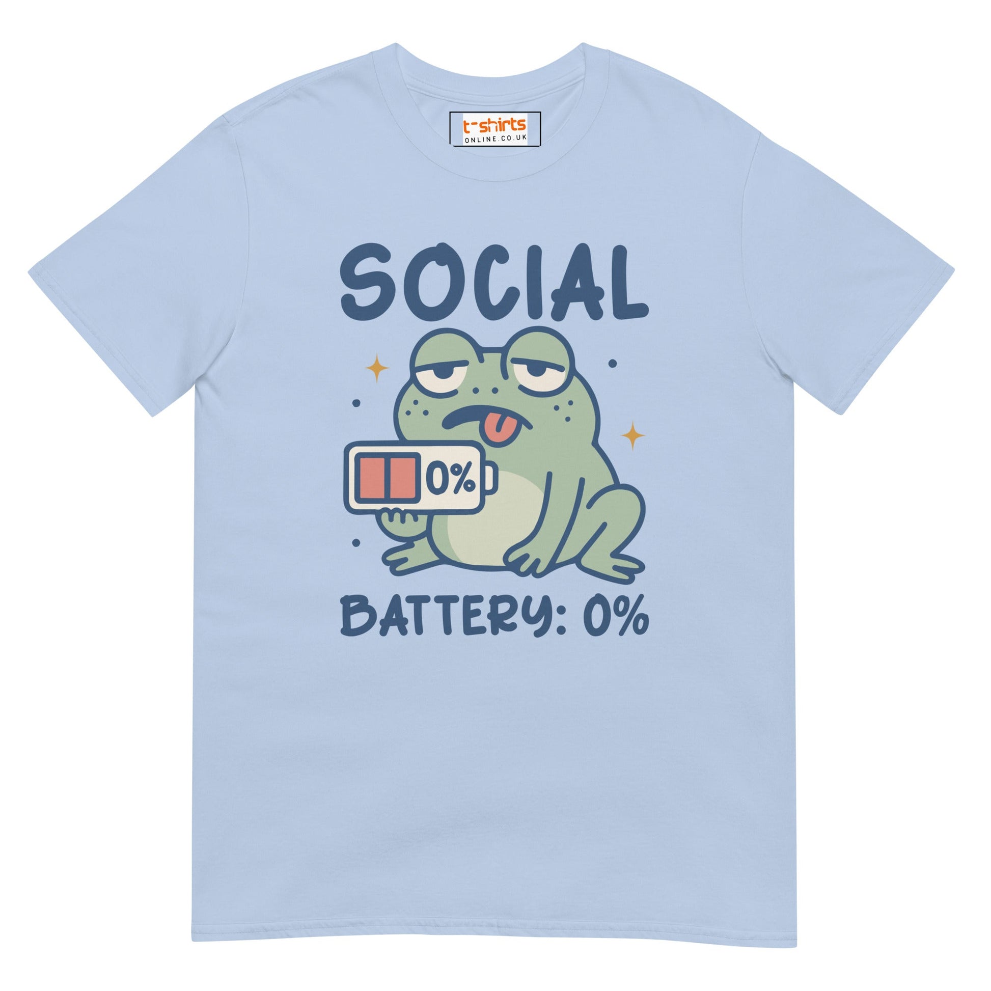 Social Battery T-Shirt - Light Blue - T-Shirts Online