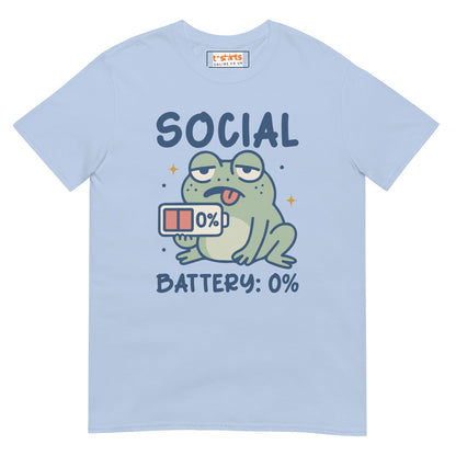 Social Battery T-Shirt - Light Blue - T-Shirts Online