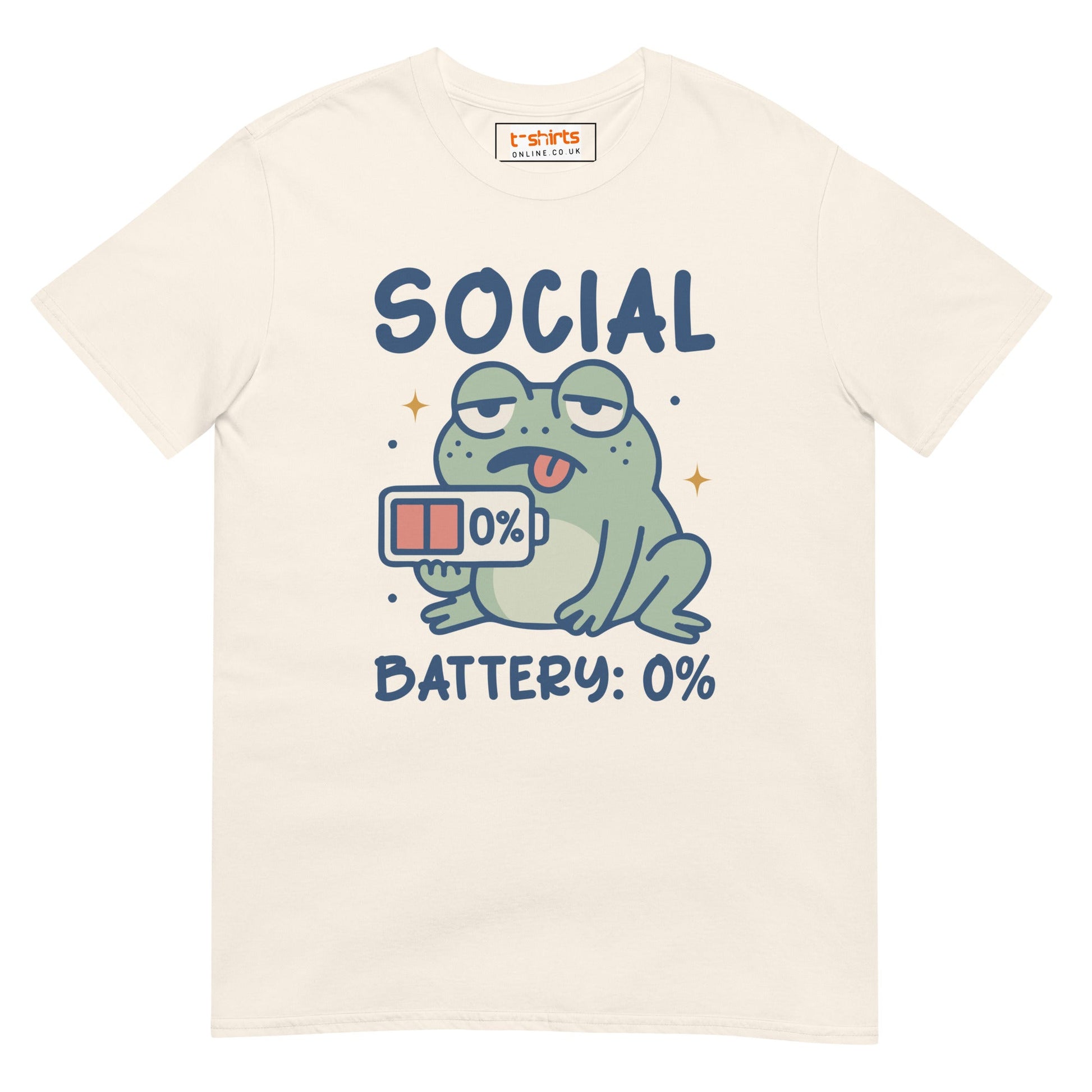 Social Battery T-Shirt - Natural - T-Shirts Online
