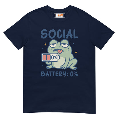 Social Battery T-Shirt - Navy - T-Shirts Online