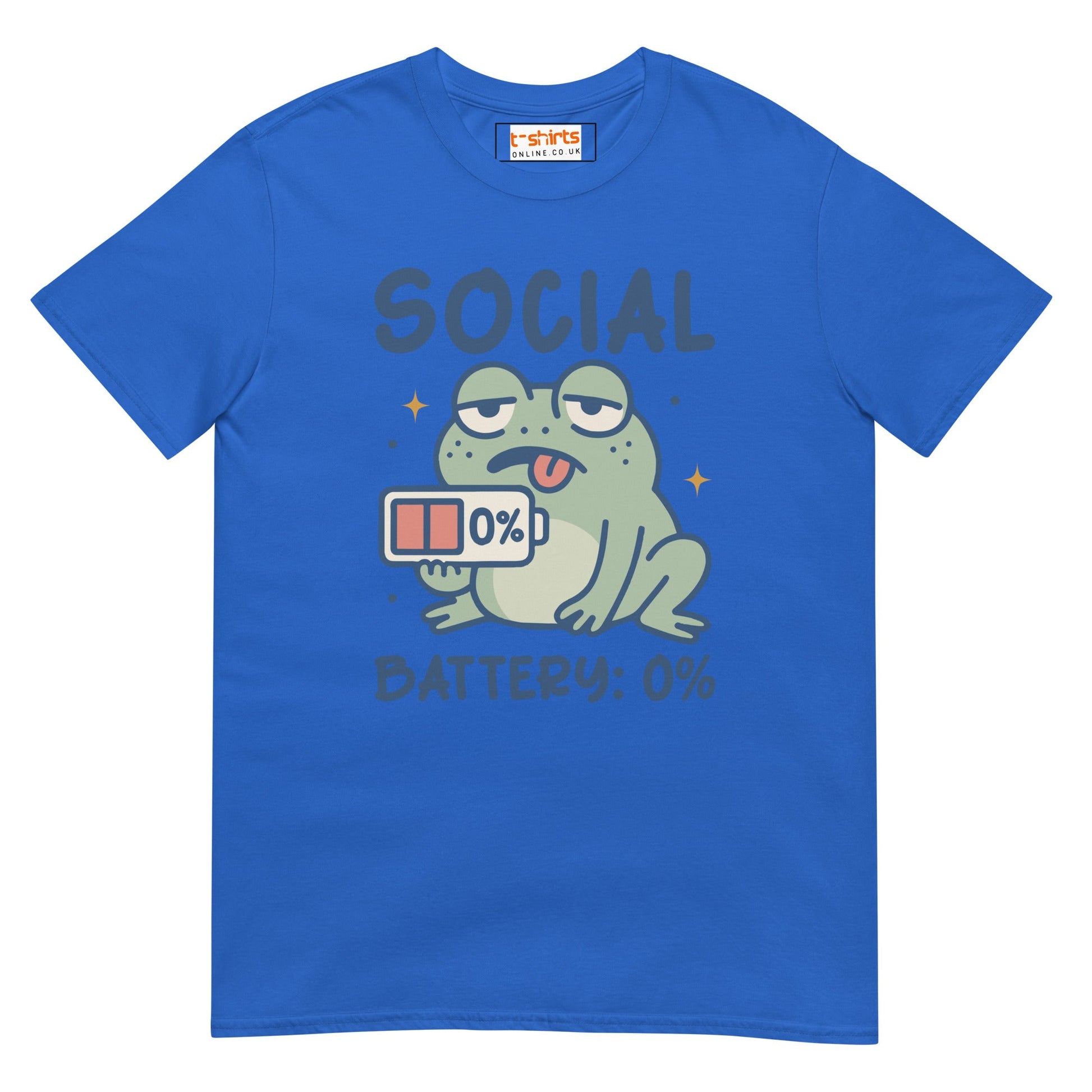 Social Battery T-Shirt - Royal - T-Shirts Online