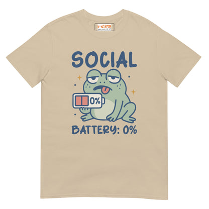 Social Battery T-Shirt - Sand - T-Shirts Online