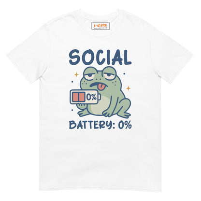 Social Battery T-Shirt - White - T-Shirts Online