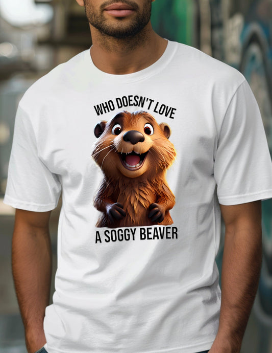 Soggy Beaver T-Shirt | 18+ Graphic Bold Tee - Red - T-Shirts Online
