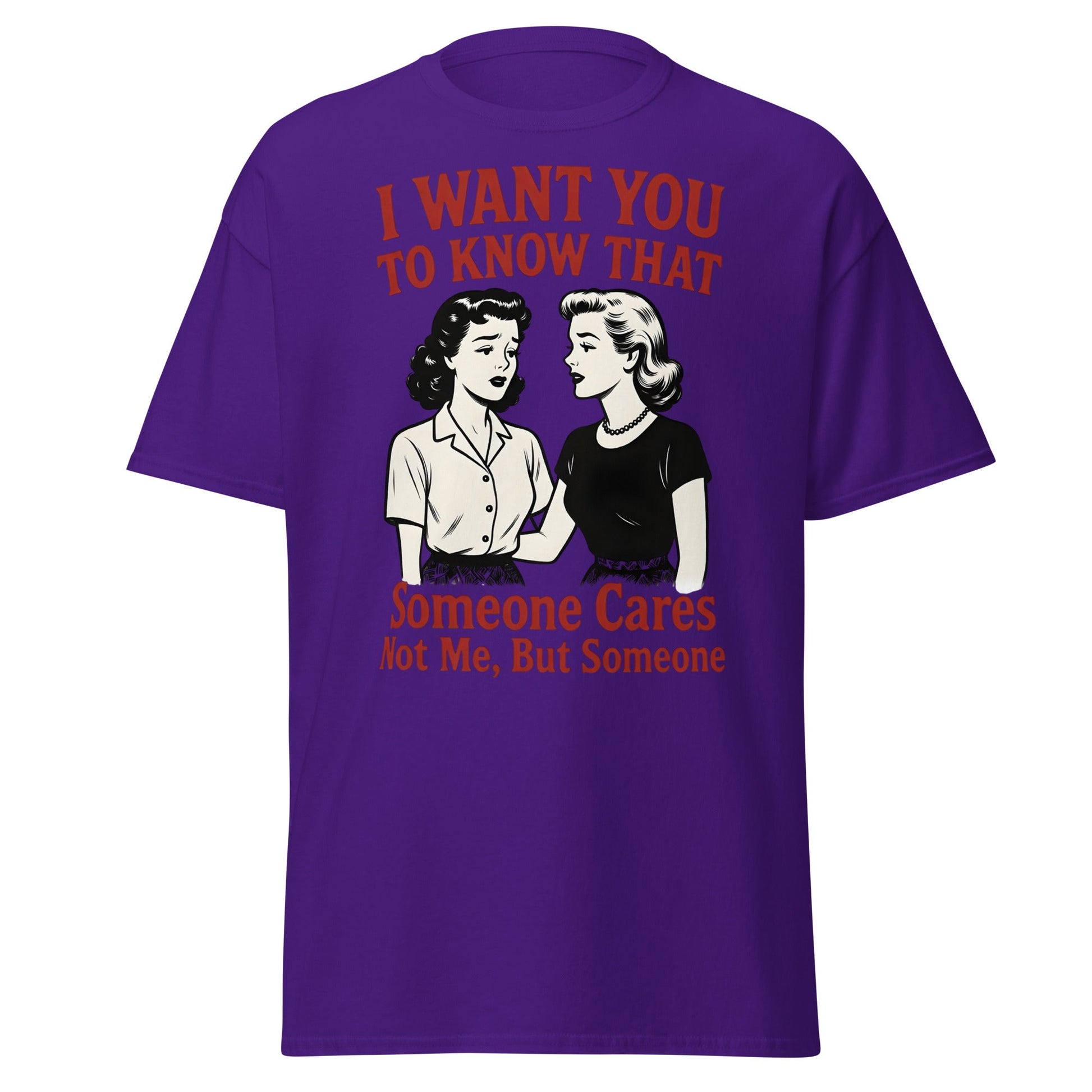 Someone Cares Not Me T-Shirt | Sarcastic Retro Graphic Tee - Purple - T-Shirts Online