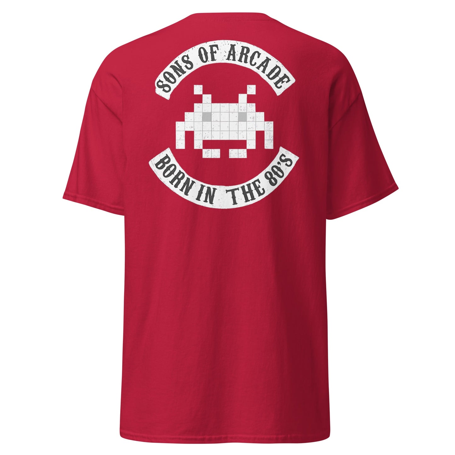 Sons of Arcade T-Shirt – Retro 80s Gamer Tee - Cardinal - T-Shirts Online