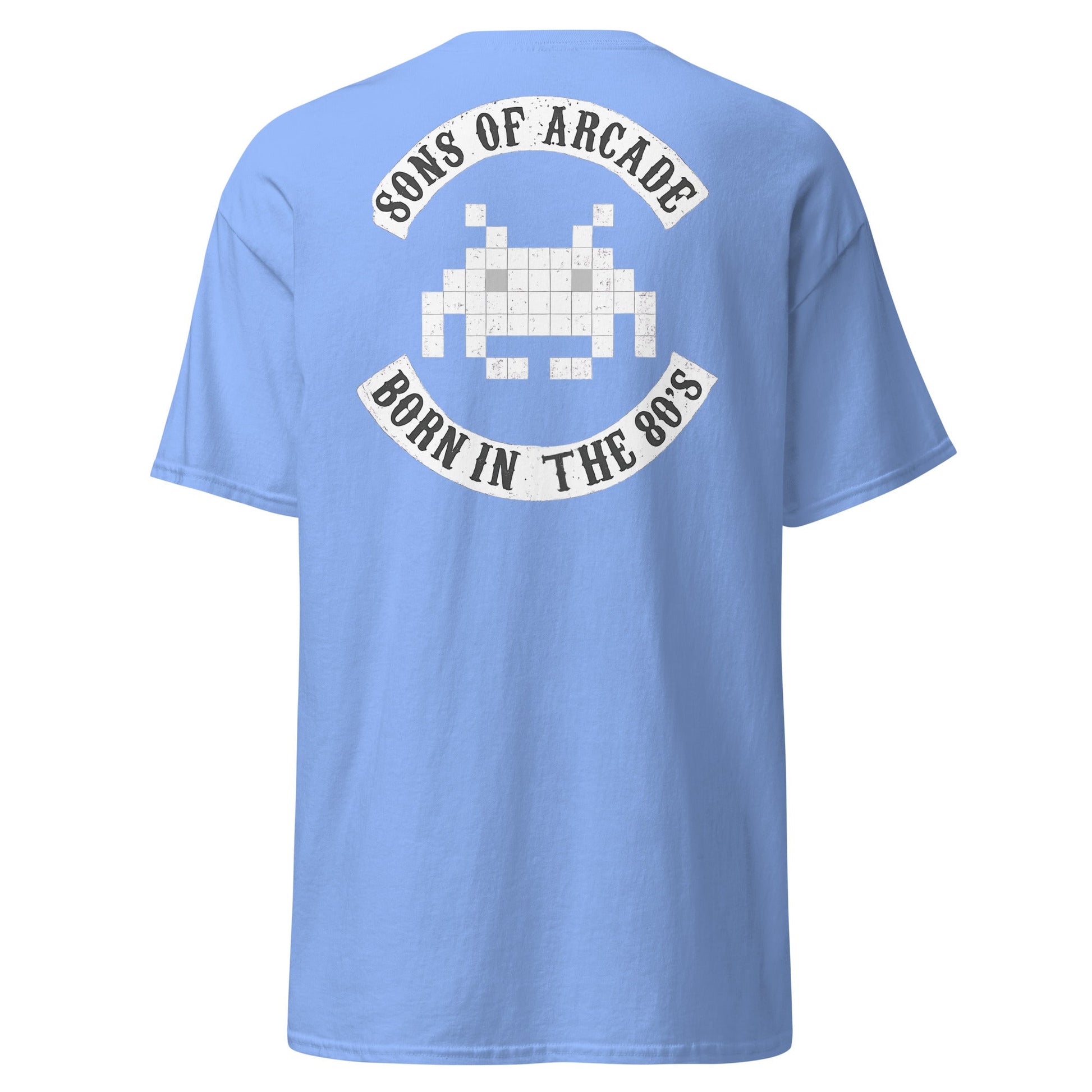 Sons of Arcade T-Shirt – Retro 80s Gamer Tee - Carolina Blue - T-Shirts Online