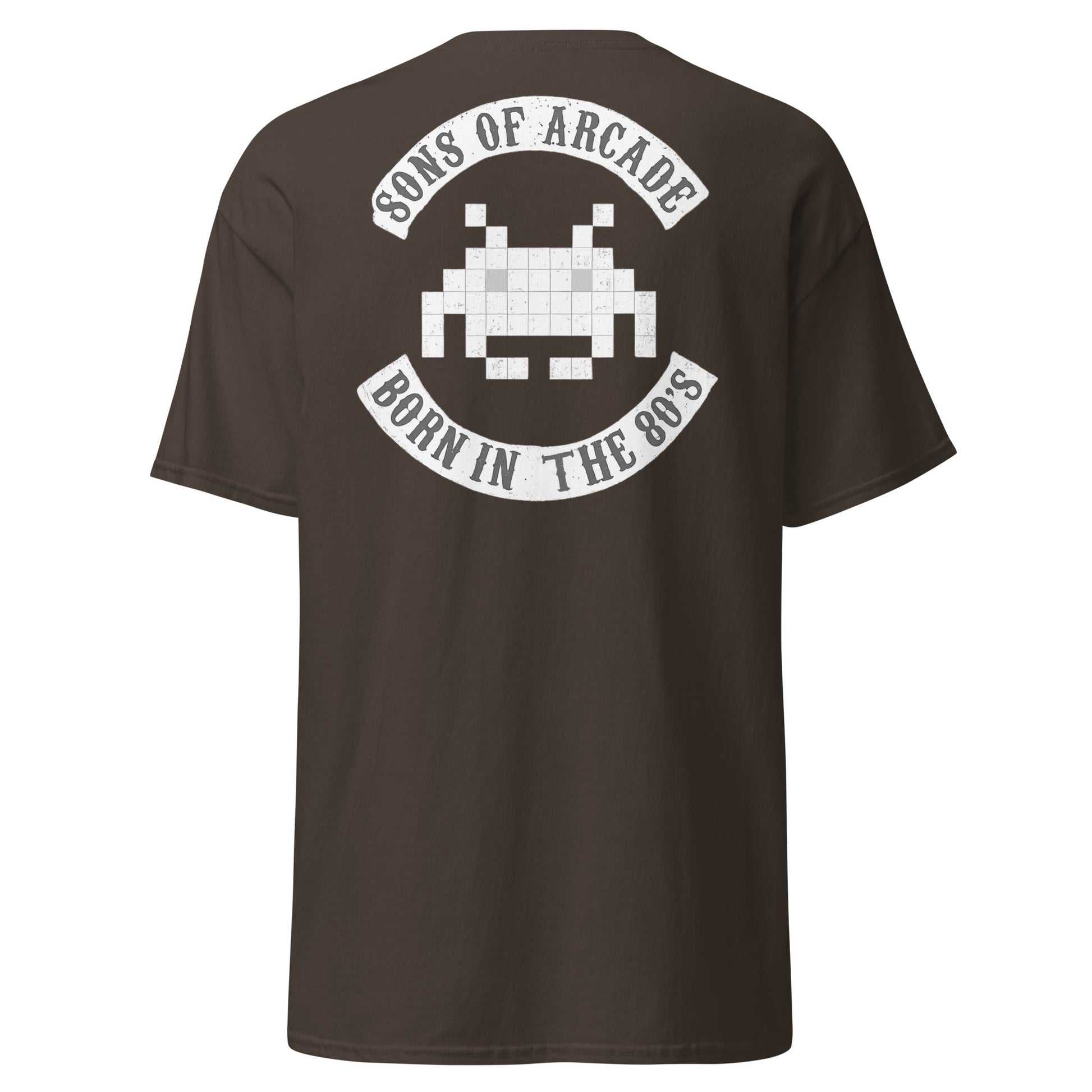 Sons of Arcade T-Shirt – Retro 80s Gamer Tee - Dark Chocolate - T-Shirts Online