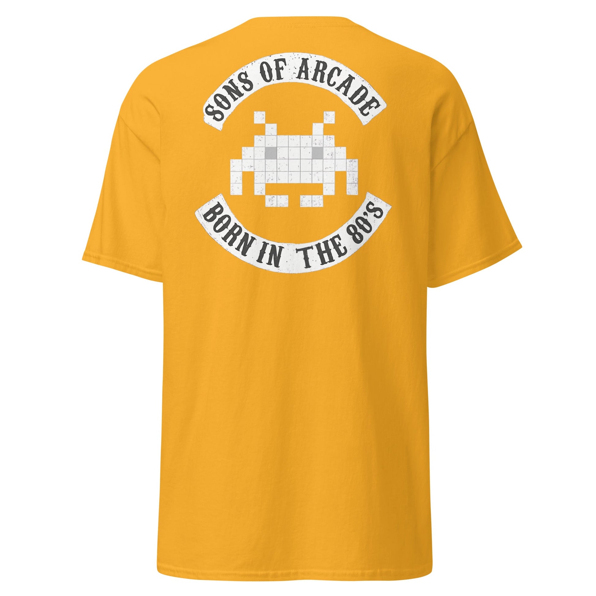 Sons of Arcade T-Shirt – Retro 80s Gamer Tee - Gold - T-Shirts Online