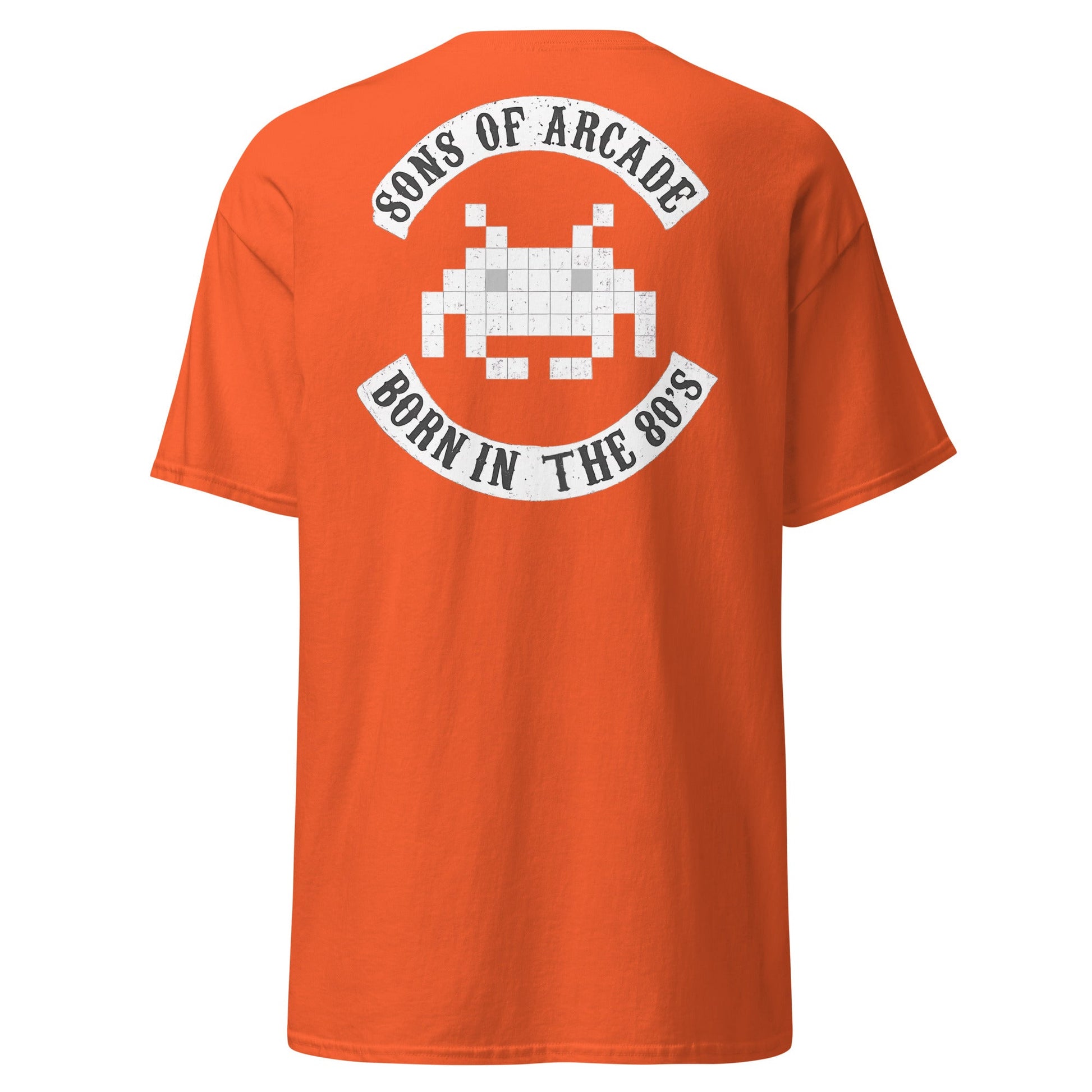 Sons of Arcade T-Shirt – Retro 80s Gamer Tee - Orange - T-Shirts Online