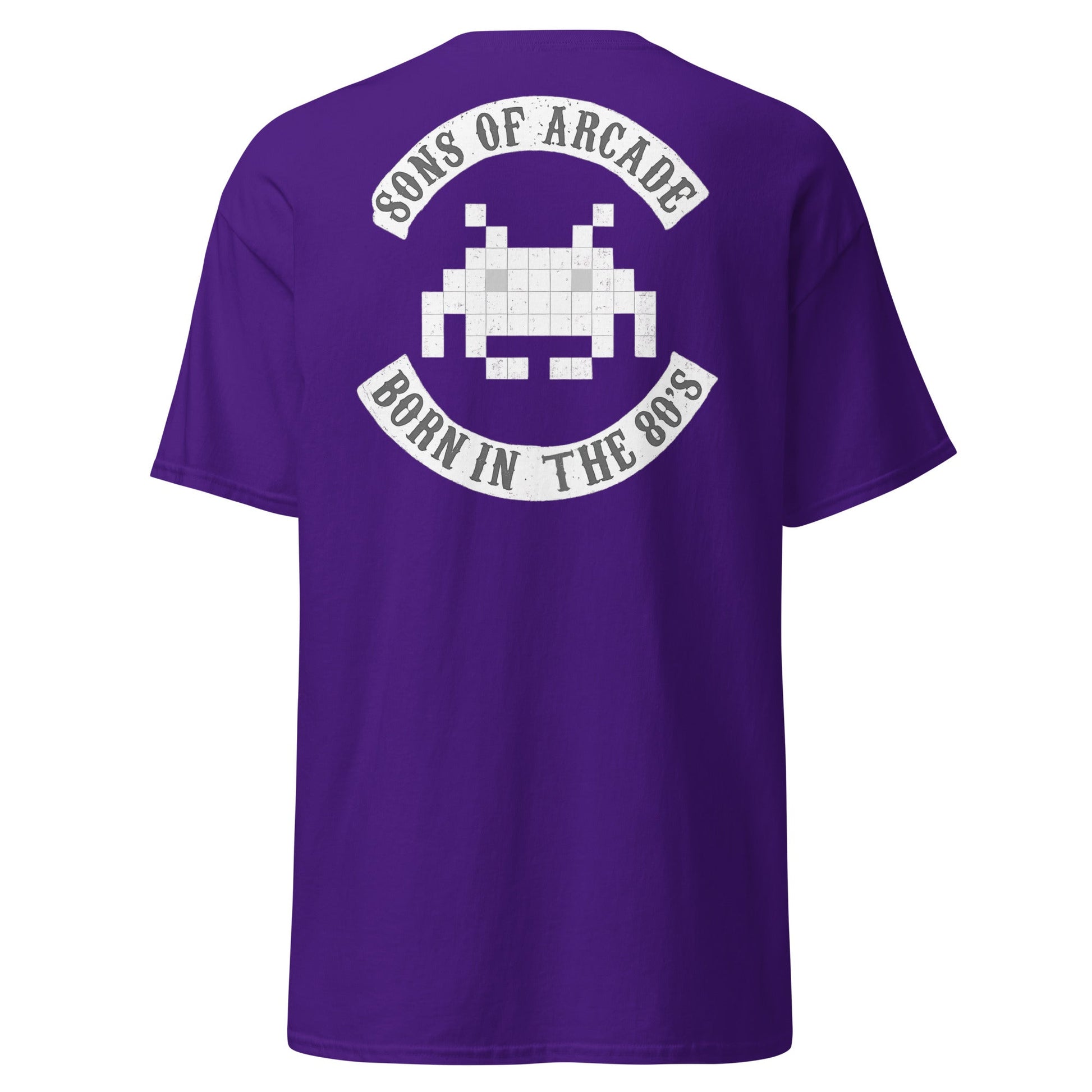 Sons of Arcade T-Shirt – Retro 80s Gamer Tee - Purple - T-Shirts Online
