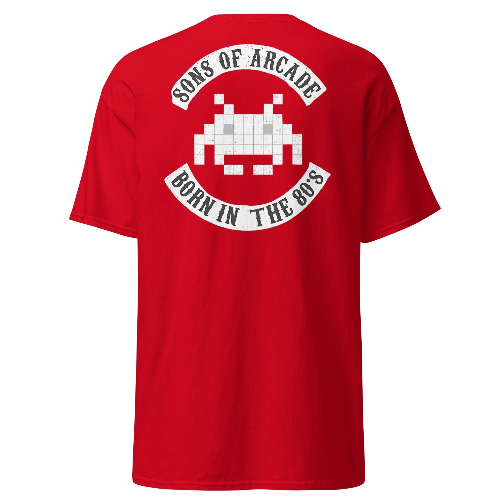 Sons of Arcade T-Shirt – Retro 80s Gamer Tee - Red - T-Shirts Online