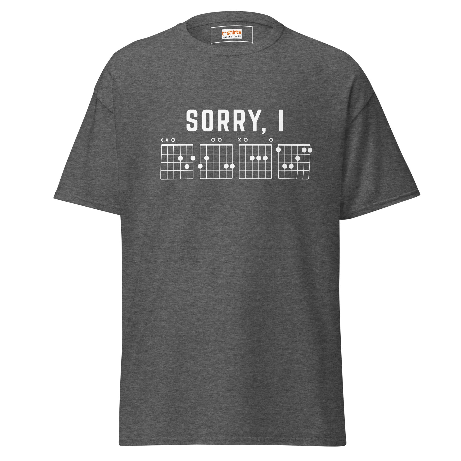 Sorry I DGAF T-Shirt | Sassy Music Lover Tee - Dark Heather - T-Shirts Online
