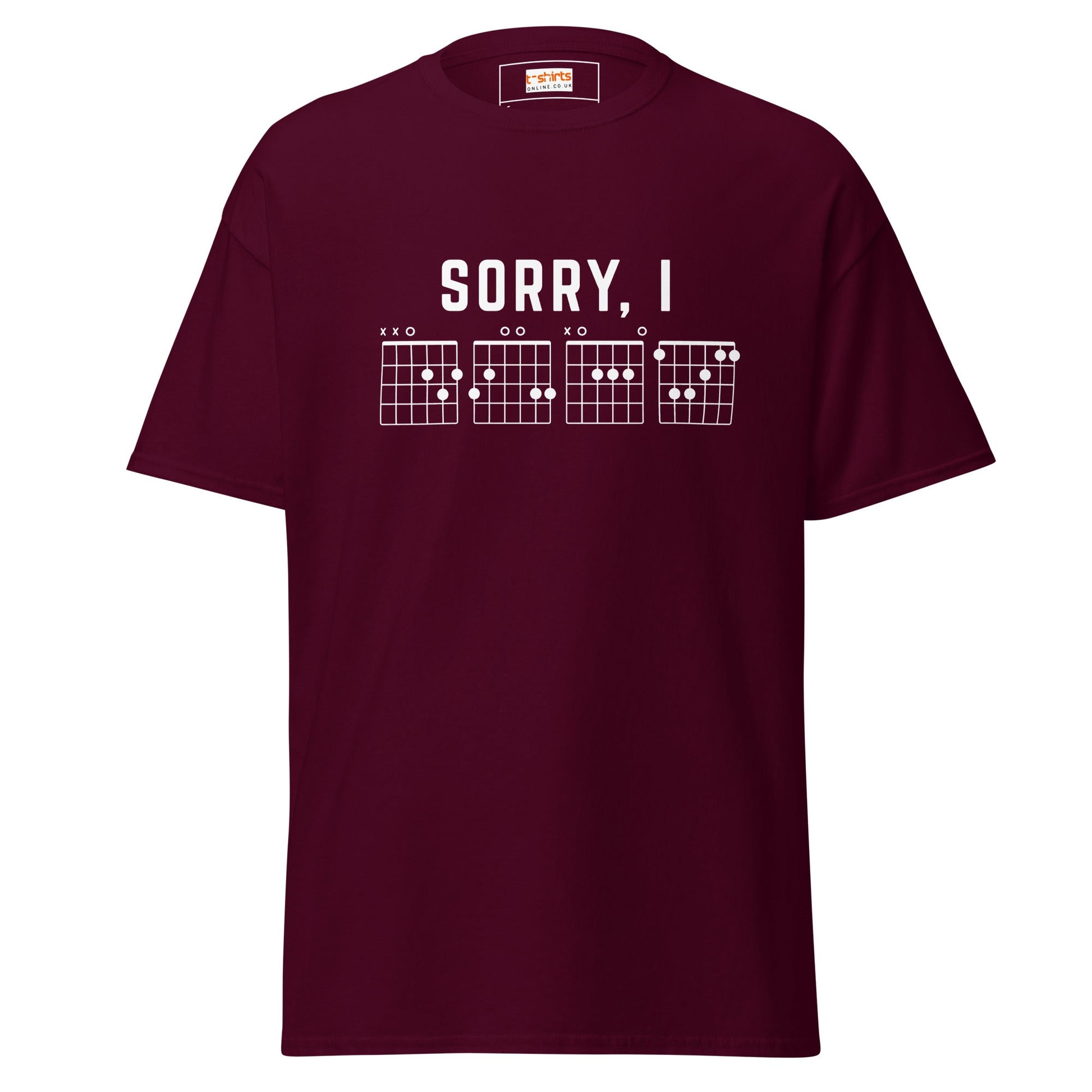 Sorry I DGAF T-Shirt | Sassy Music Lover Tee - Maroon - T-Shirts Online