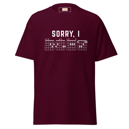 Sorry I DGAF T-Shirt | Sassy Music Lover Tee - Maroon - T-Shirts Online