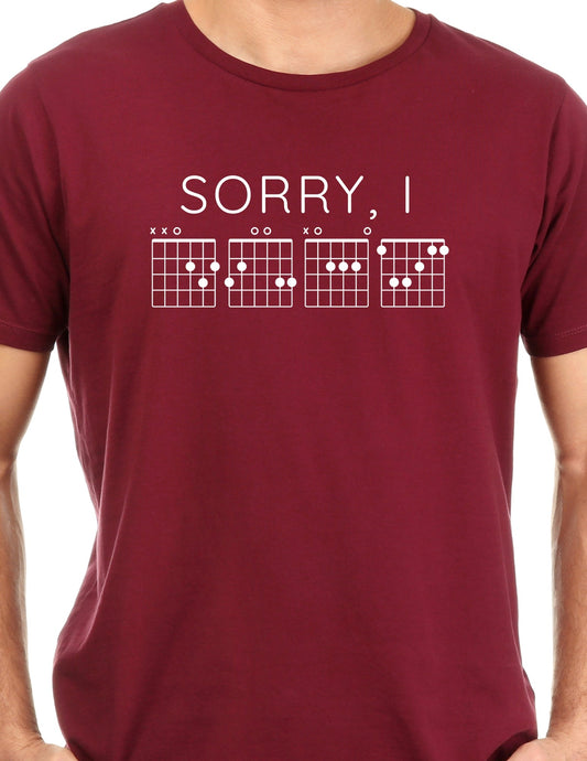 Sorry I DGAF T-Shirt | Sassy Music Lover Tee - Maroon - T-Shirts Online