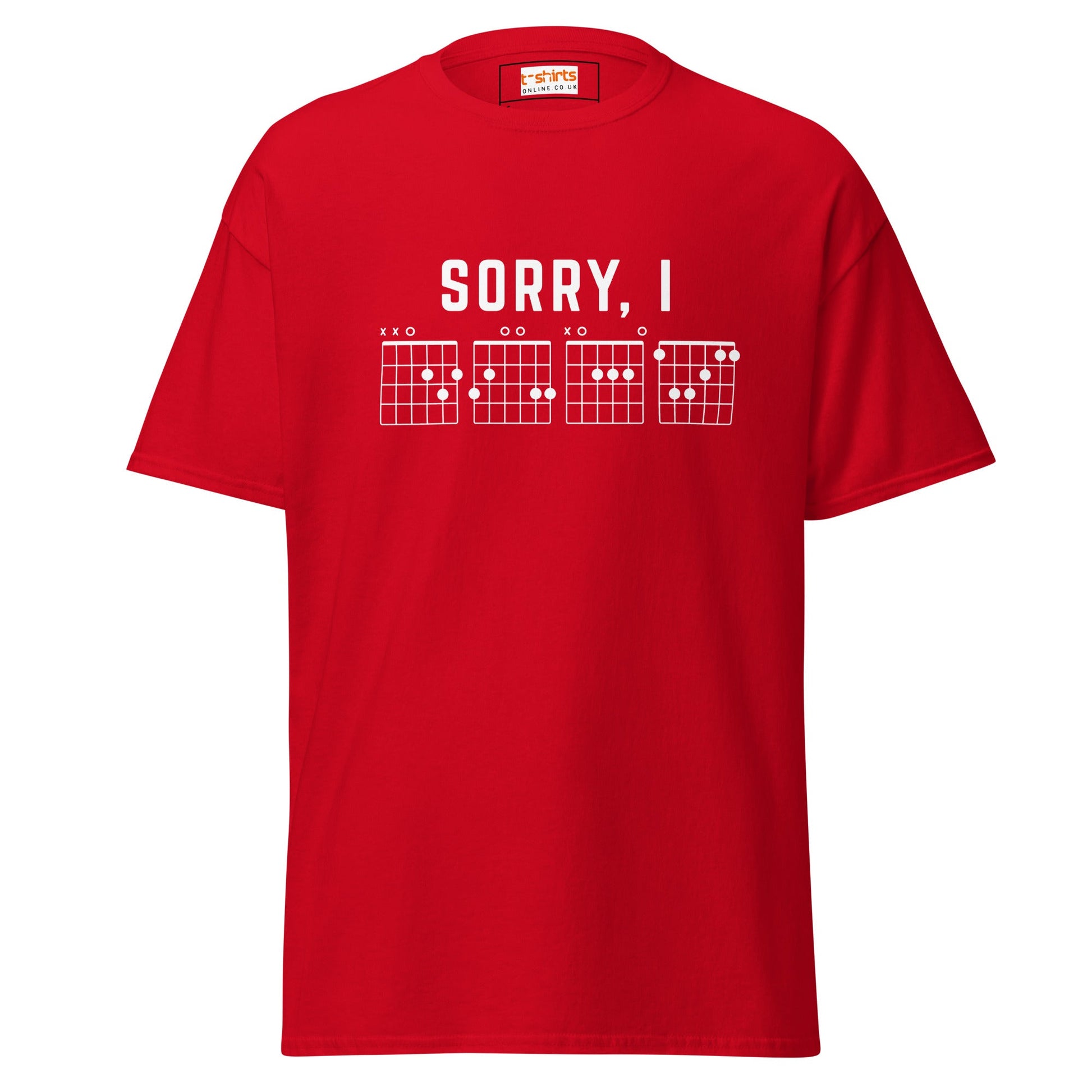 Sorry I DGAF T-Shirt | Sassy Music Lover Tee - Red - T-Shirts Online