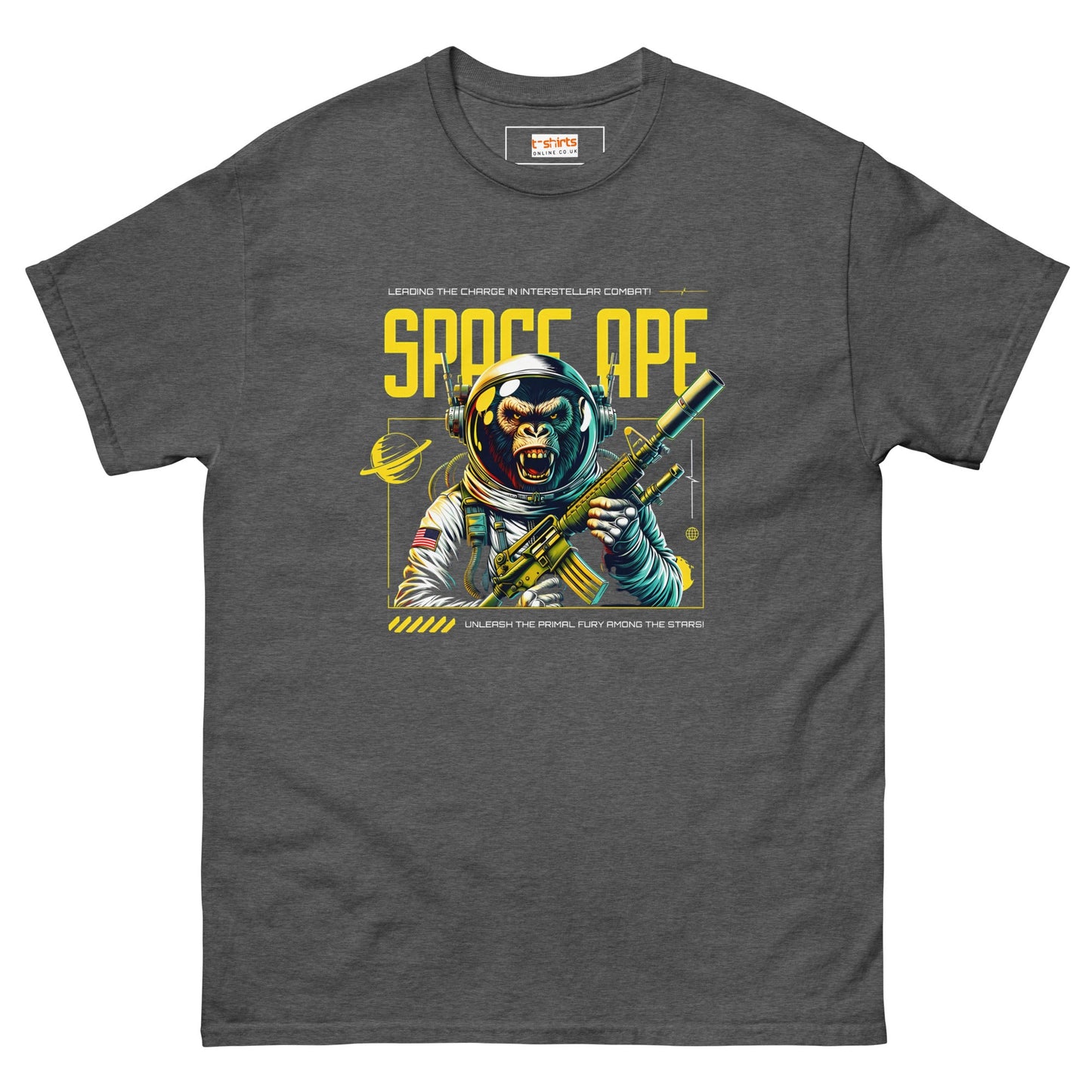 Space Ape T-Shirt | Bold Graphic Tee - Dark Heather - T-Shirts Online