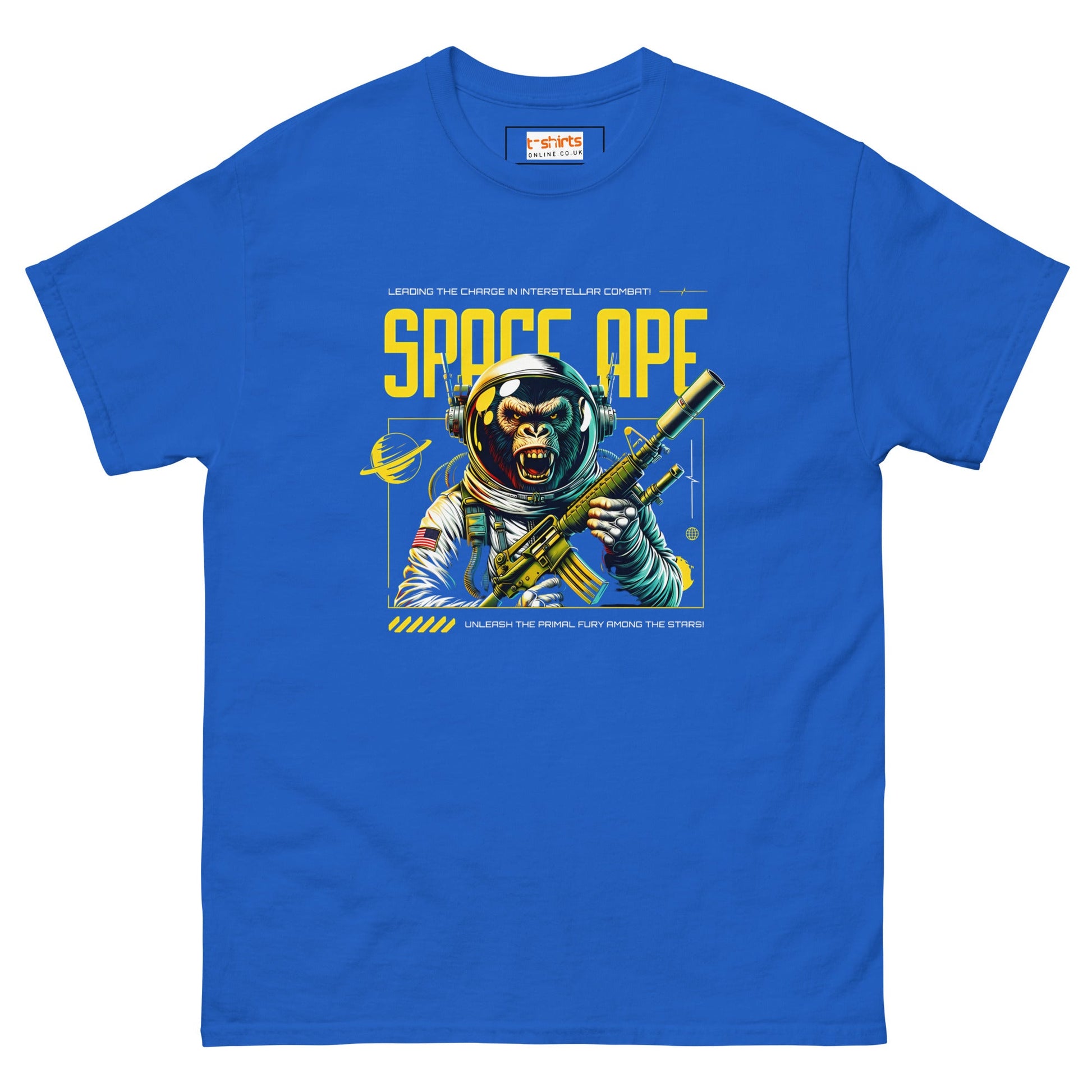 Space Ape T-Shirt | Bold Graphic Tee - Royal - T-Shirts Online