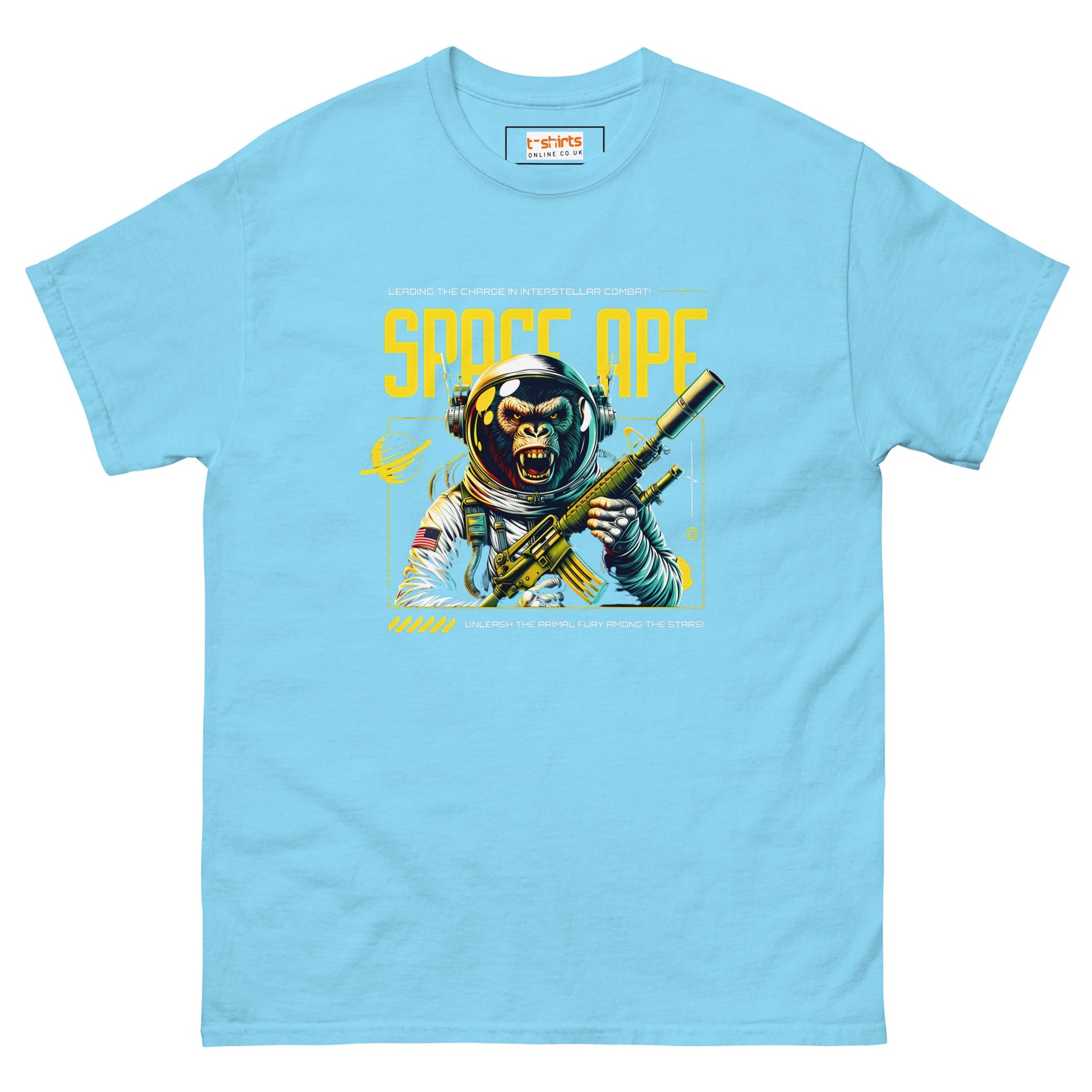 Space Ape T-Shirt | Bold Graphic Tee - Sky - T-Shirts Online