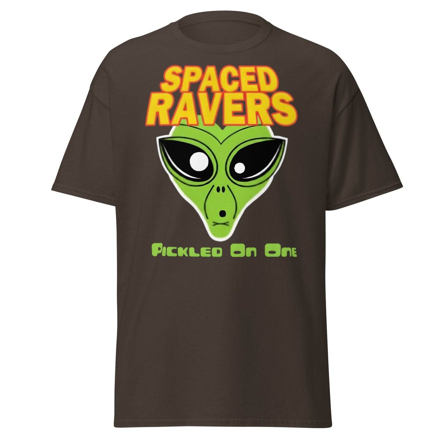 Spaced Ravers Pickled On One T-Shirt | Alien Rave Tee - Dark Chocolate - T-Shirts Online