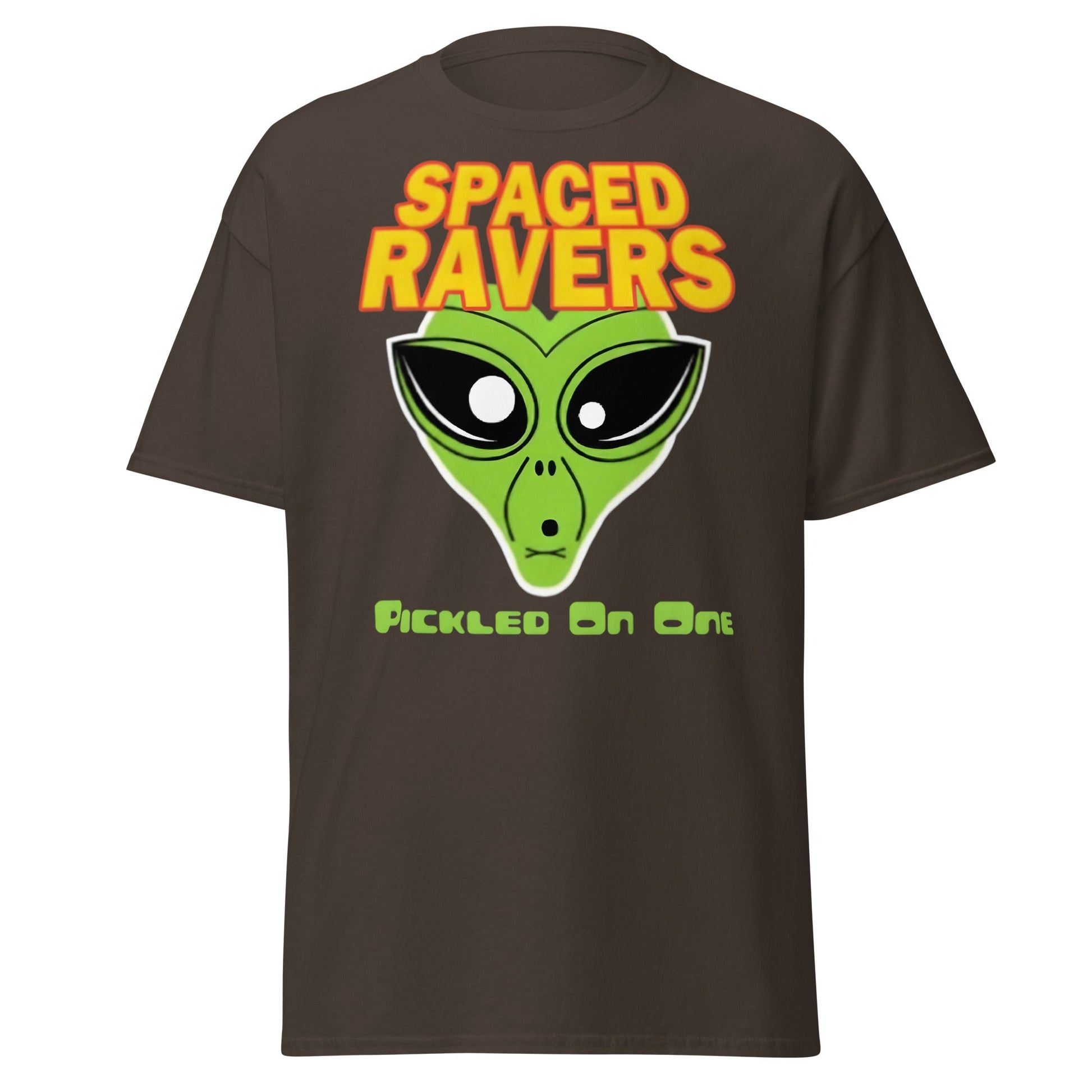 Spaced Ravers Pickled On One T-Shirt | Alien Rave Tee - Dark Chocolate - T-Shirts Online