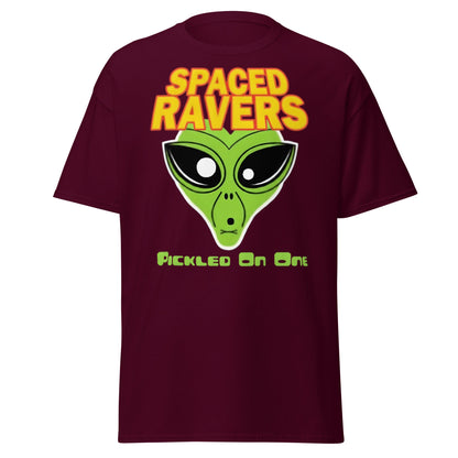 Spaced Ravers Pickled On One T-Shirt | Alien Rave Tee - Maroon - T-Shirts Online