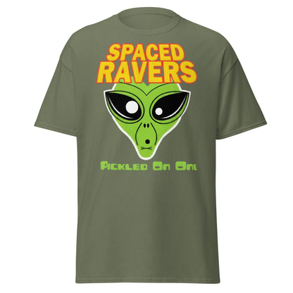 Spaced Ravers Pickled On One T-Shirt | Alien Rave Tee - Military Green - T-Shirts Online
