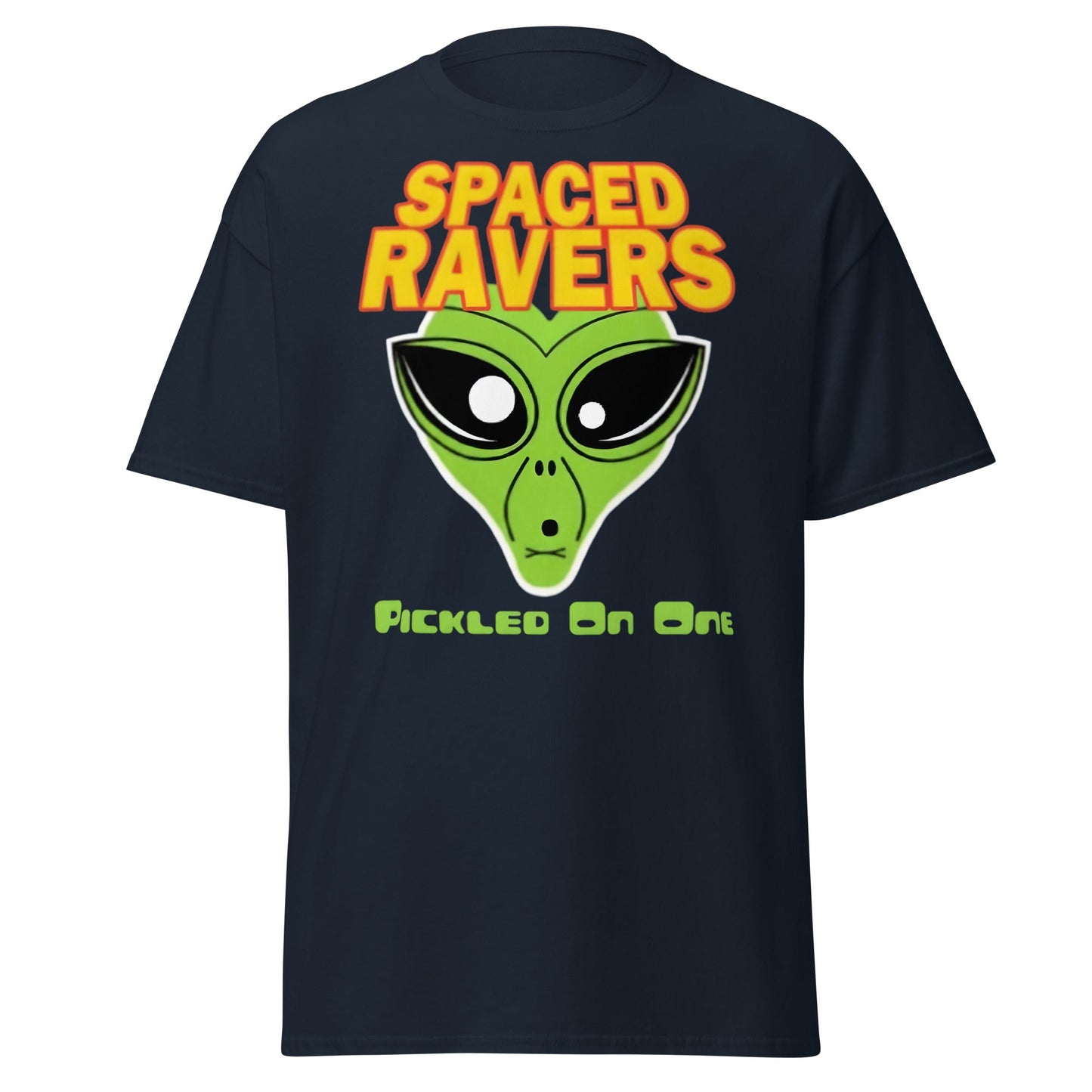 Spaced Ravers Pickled On One T-Shirt | Alien Rave Tee - Navy - T-Shirts Online
