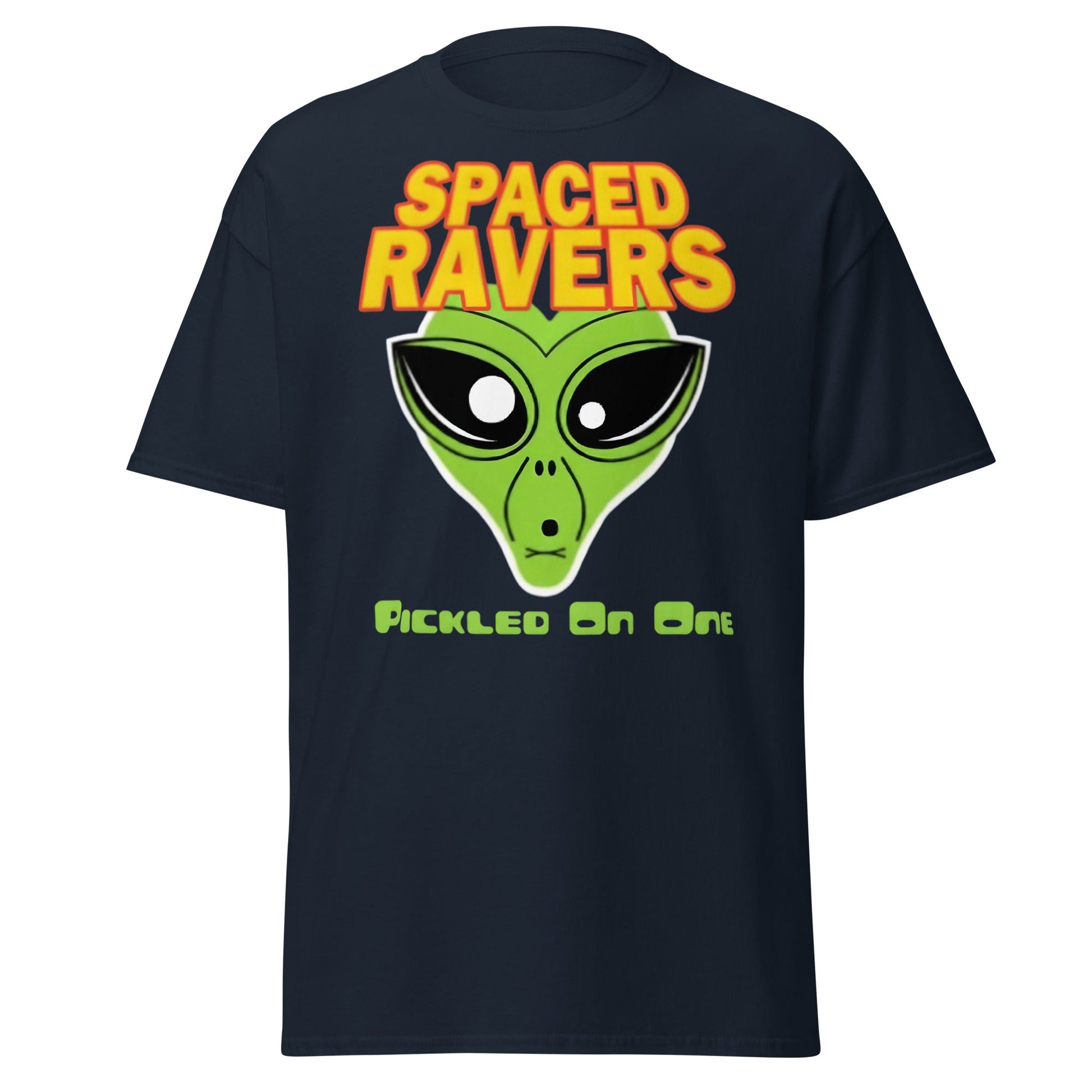 Spaced Ravers Pickled On One T-Shirt | Alien Rave Tee - Navy - T-Shirts Online