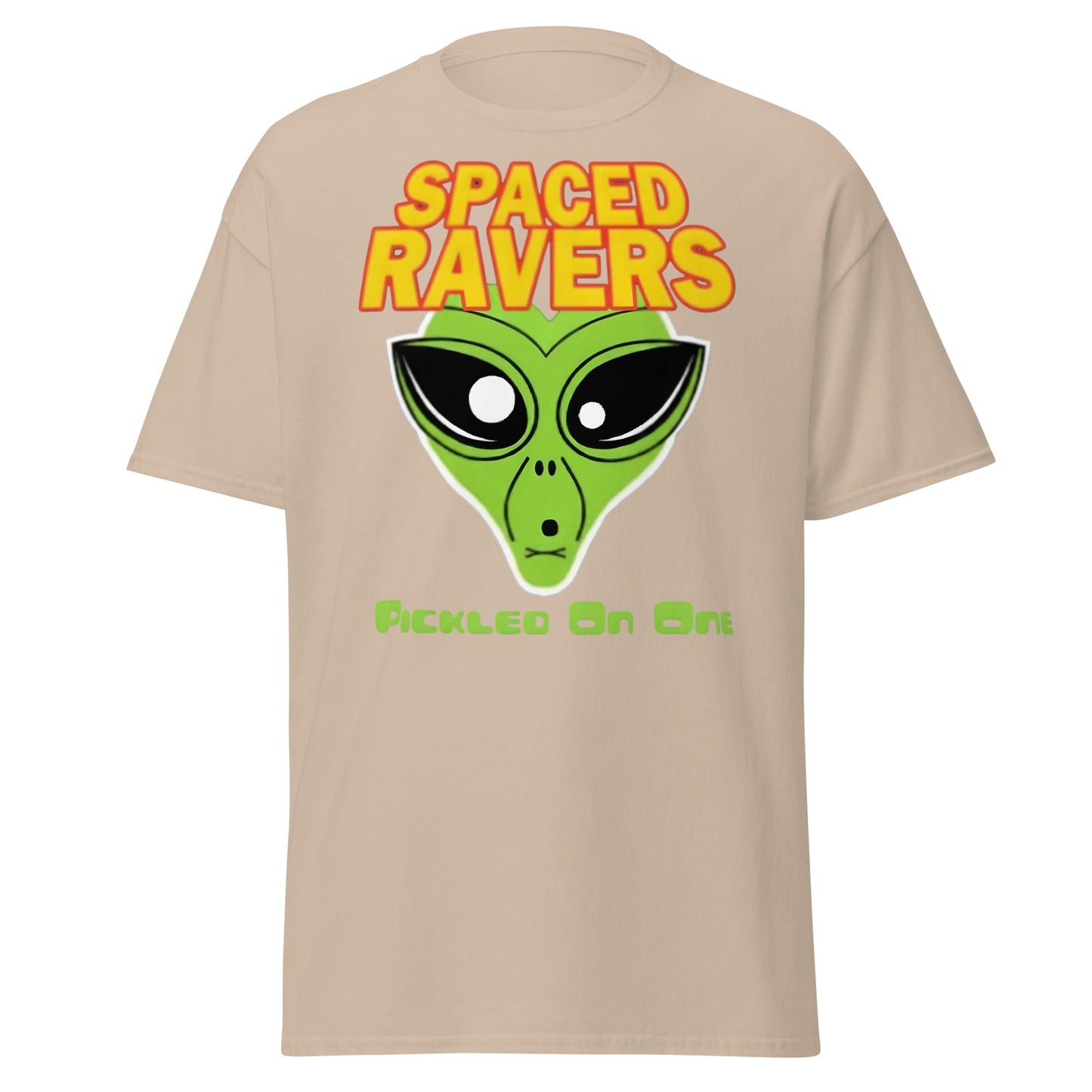 Spaced Ravers Pickled On One T-Shirt | Alien Rave Tee - Sand - T-Shirts Online