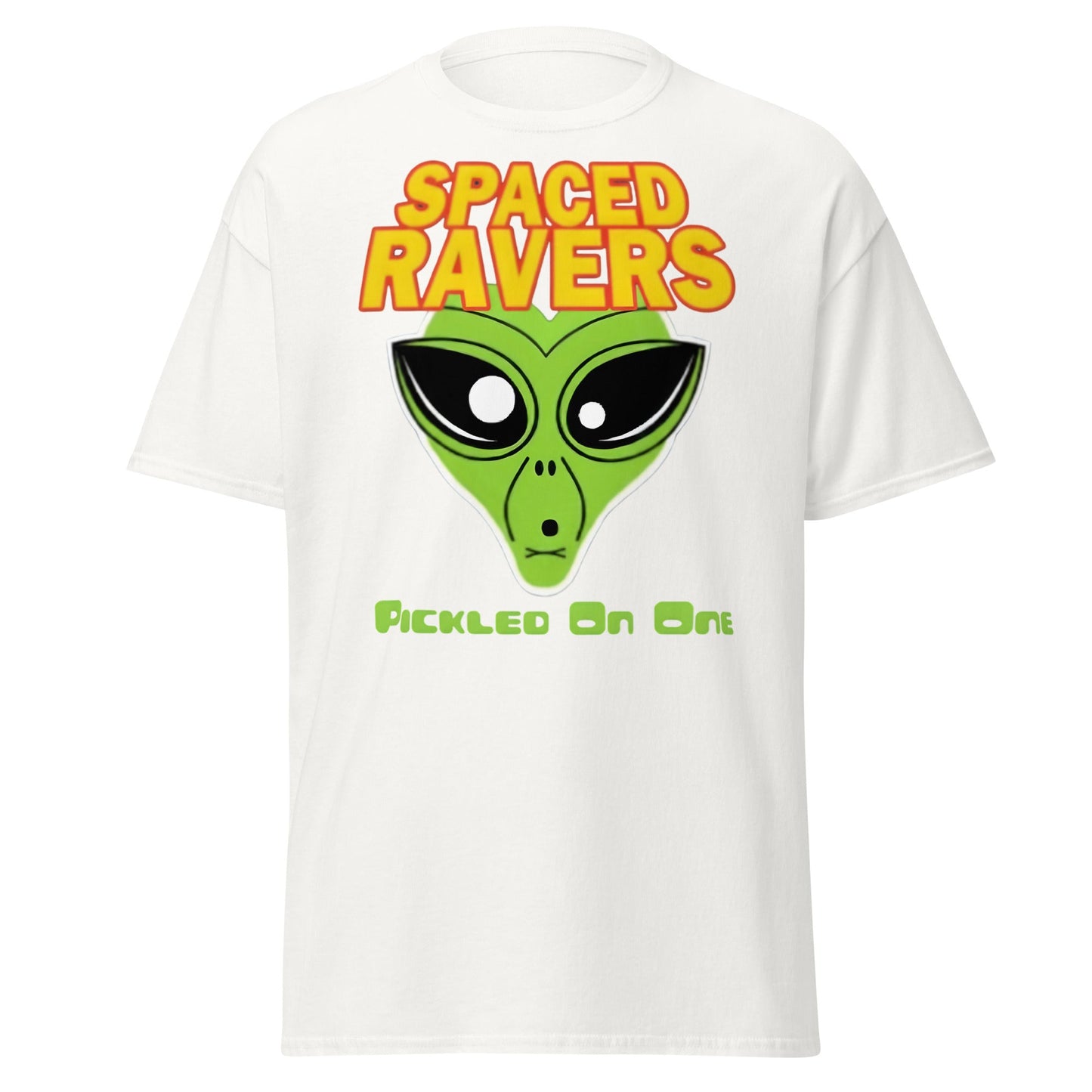 Spaced Ravers Pickled On One T-Shirt | Alien Rave Tee - White - T-Shirts Online