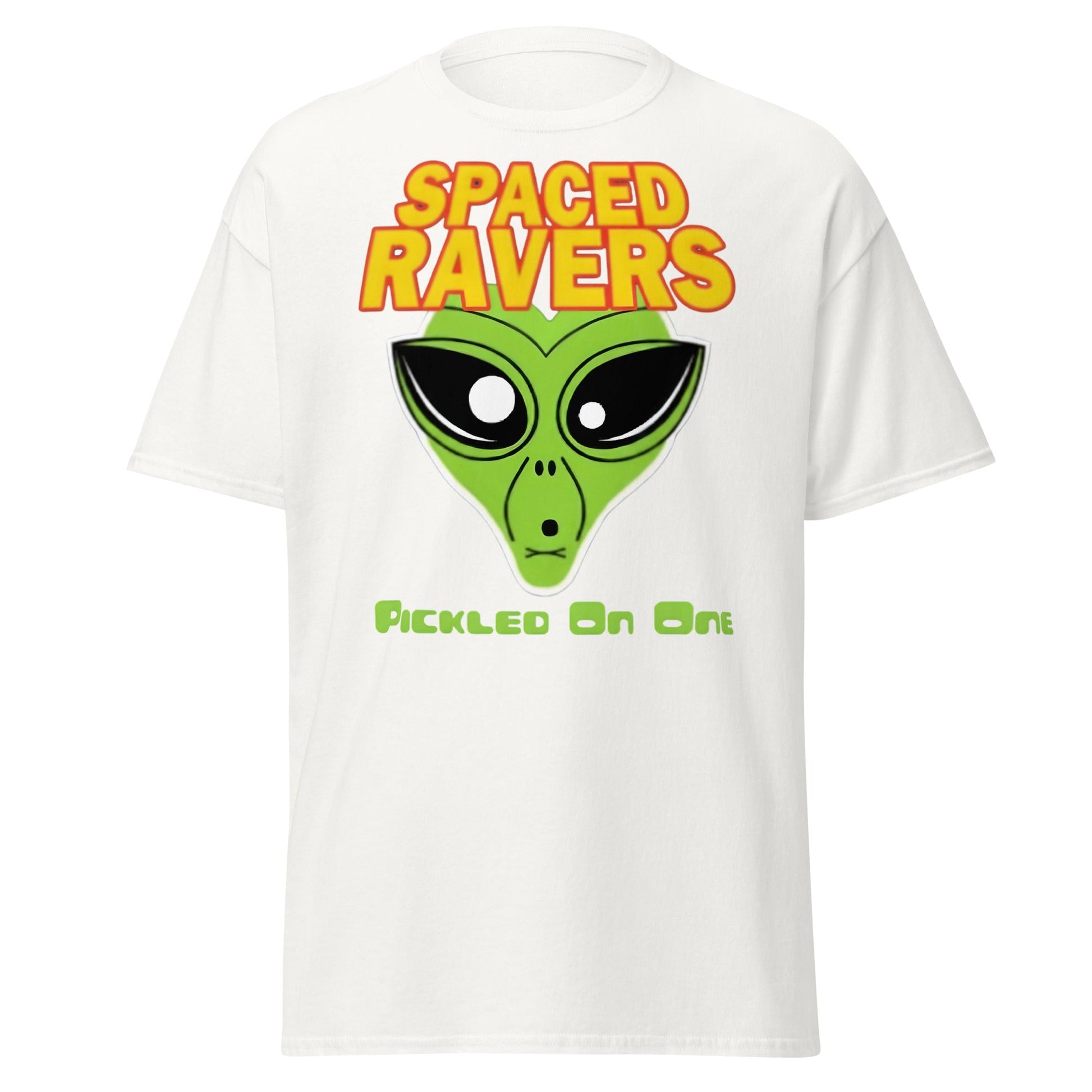 Spaced Ravers Pickled On One T-Shirt | Alien Rave Tee - White - T-Shirts Online