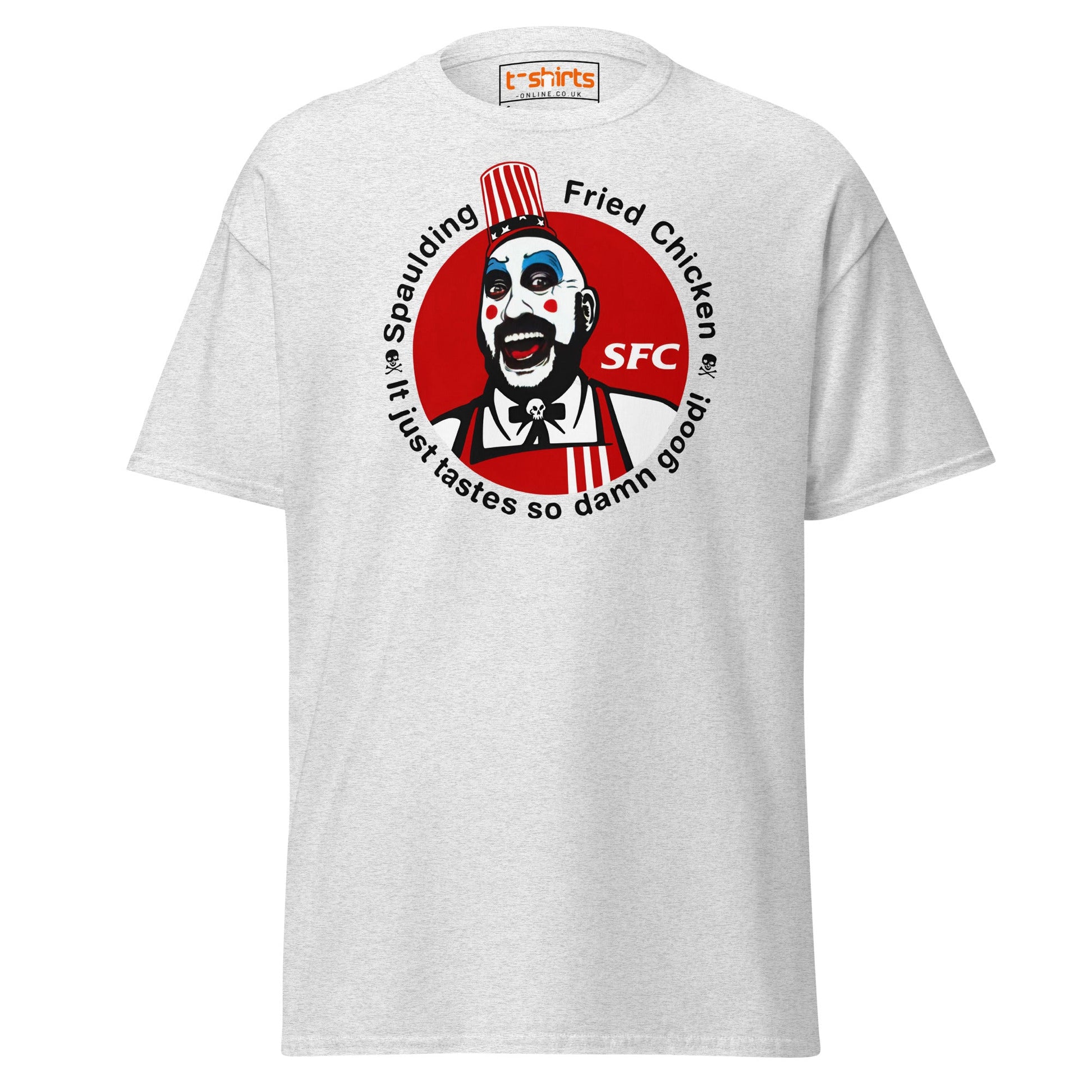 Spaulding Fried Chicken T-Shirt | Funny Horror Parody Tee - Ash - T-Shirts Online