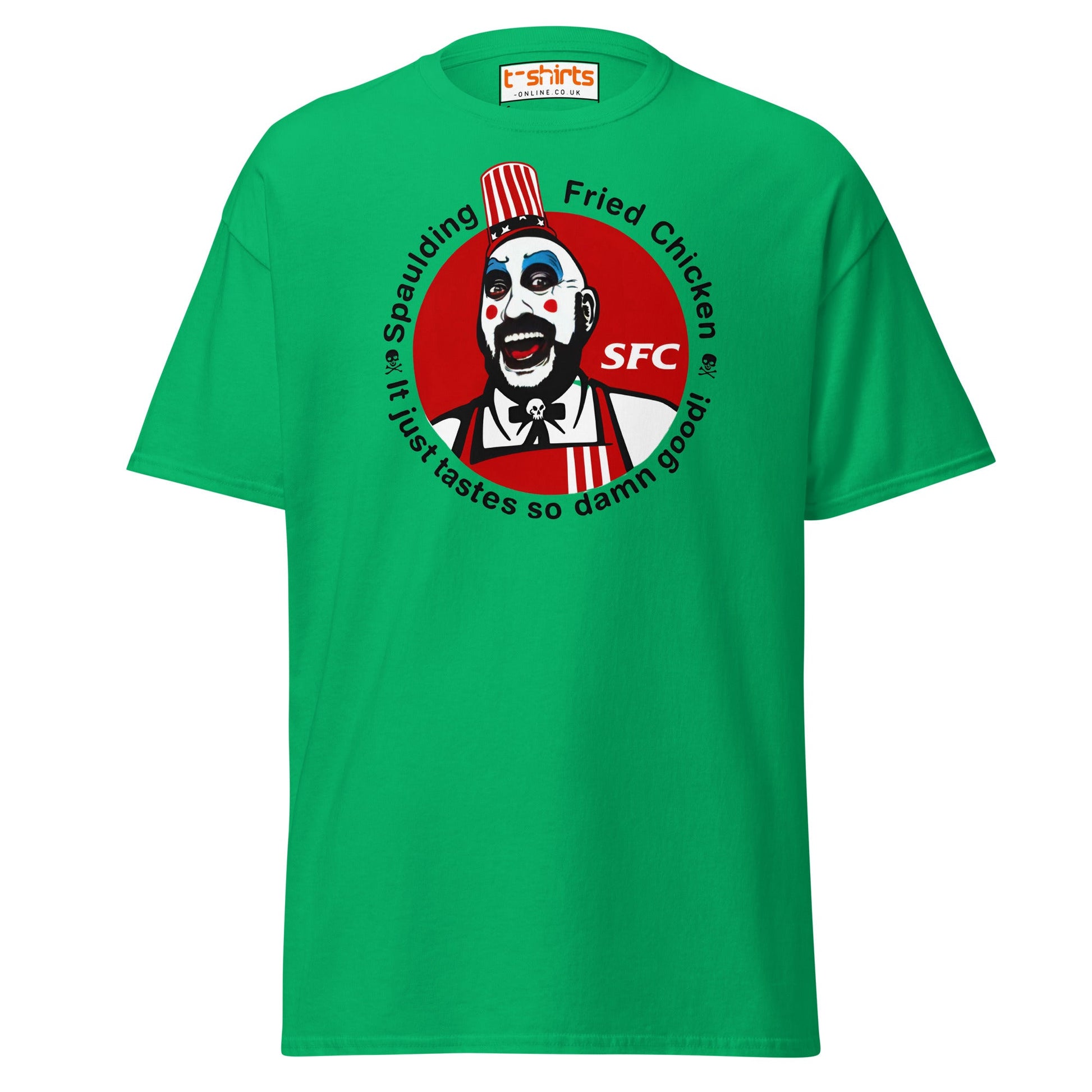 Spaulding Fried Chicken T-Shirt | Funny Horror Parody Tee - Irish Green - T-Shirts Online