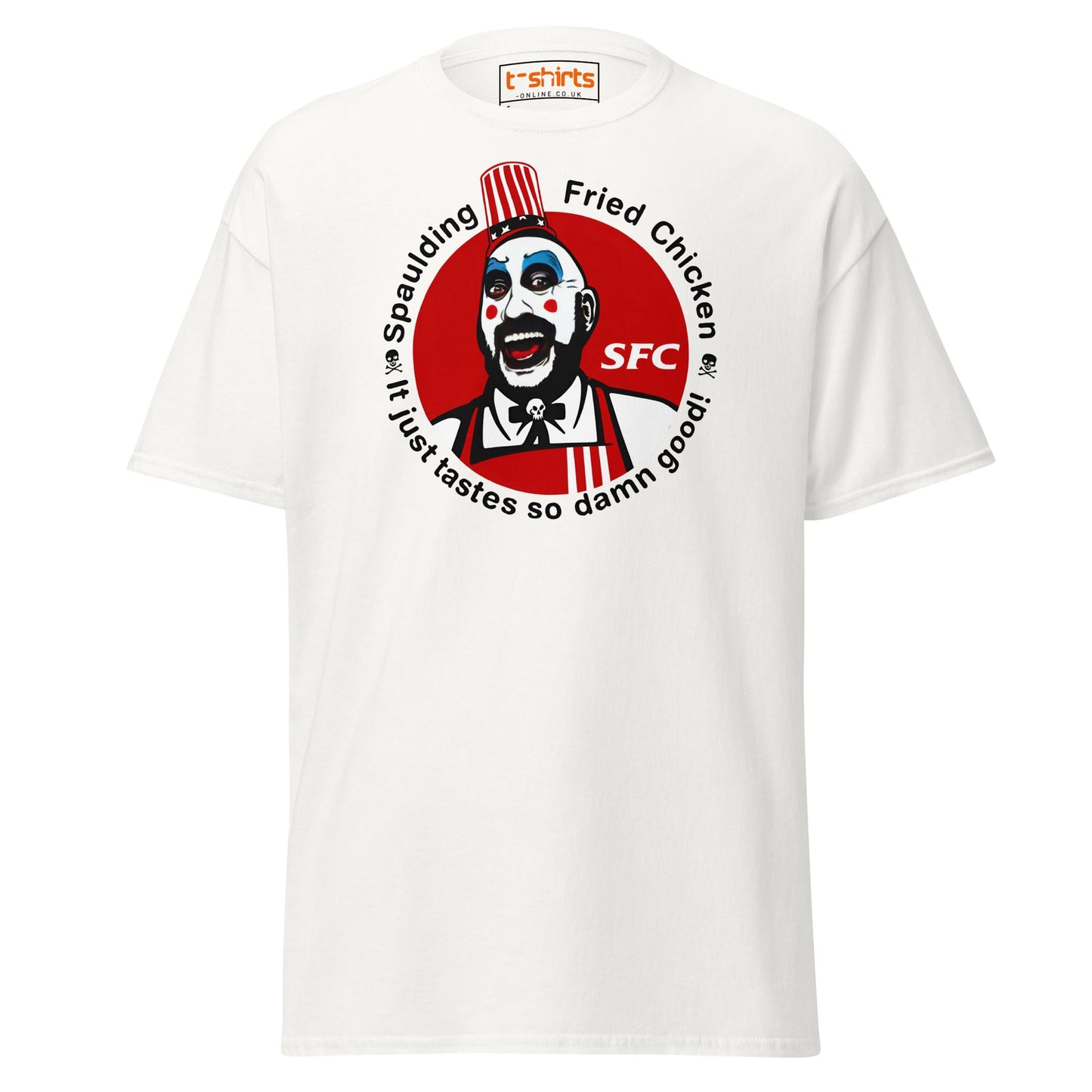 Spaulding Fried Chicken T-Shirt | Funny Horror Parody Tee - White - T-Shirts Online
