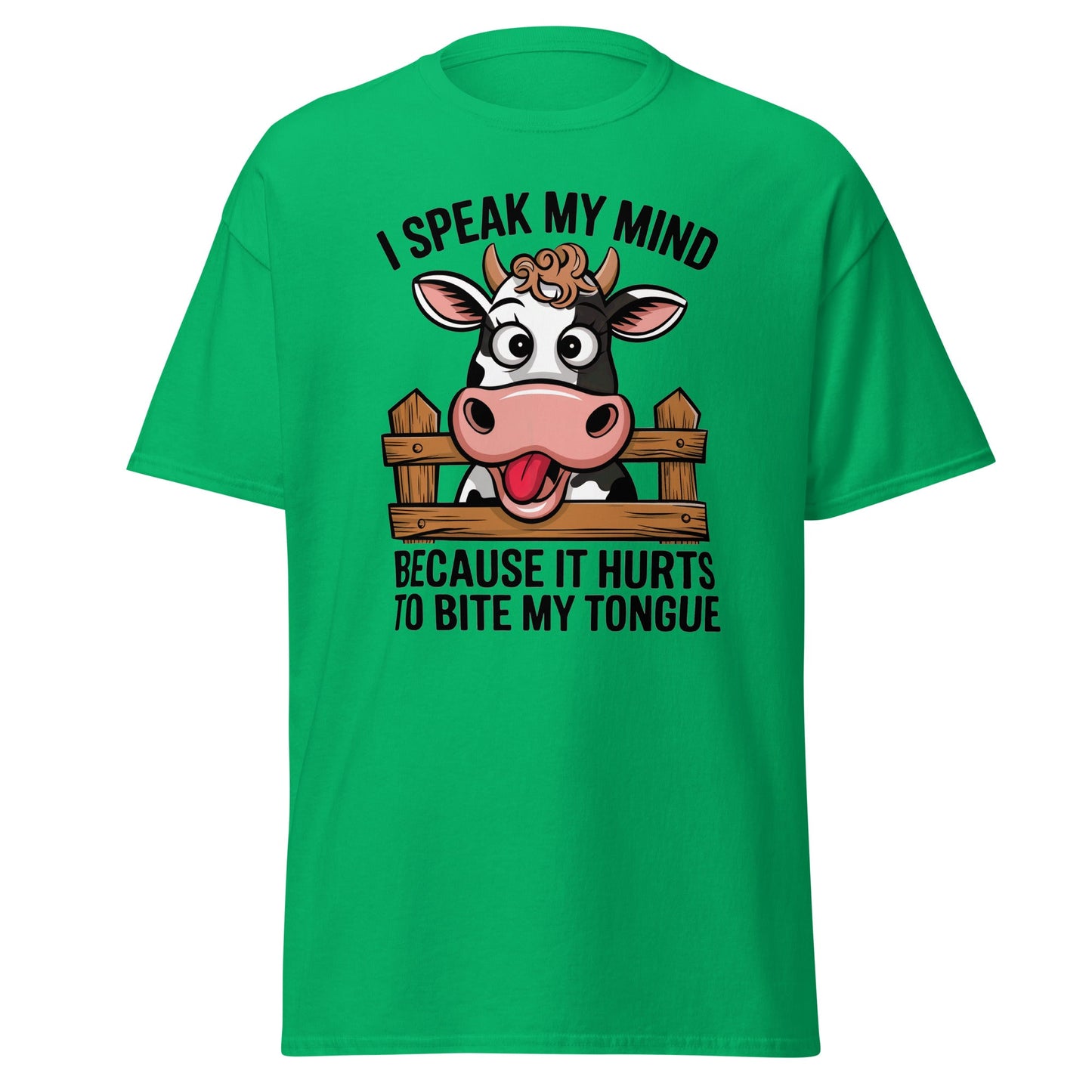 Speak My Mind | Funny Cow T-Shirt - Irish Green - T-Shirts Online