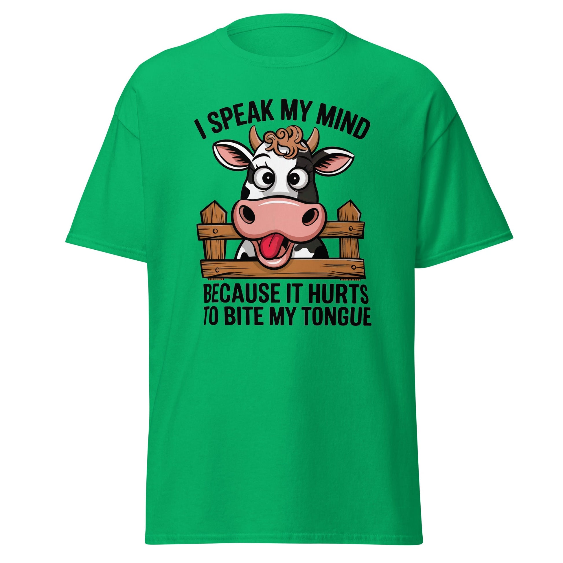 Speak My Mind | Funny Cow T-Shirt - Irish Green - T-Shirts Online